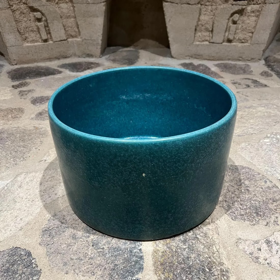 1960s Art Pottery Turquoise Architectural Planter California - 3