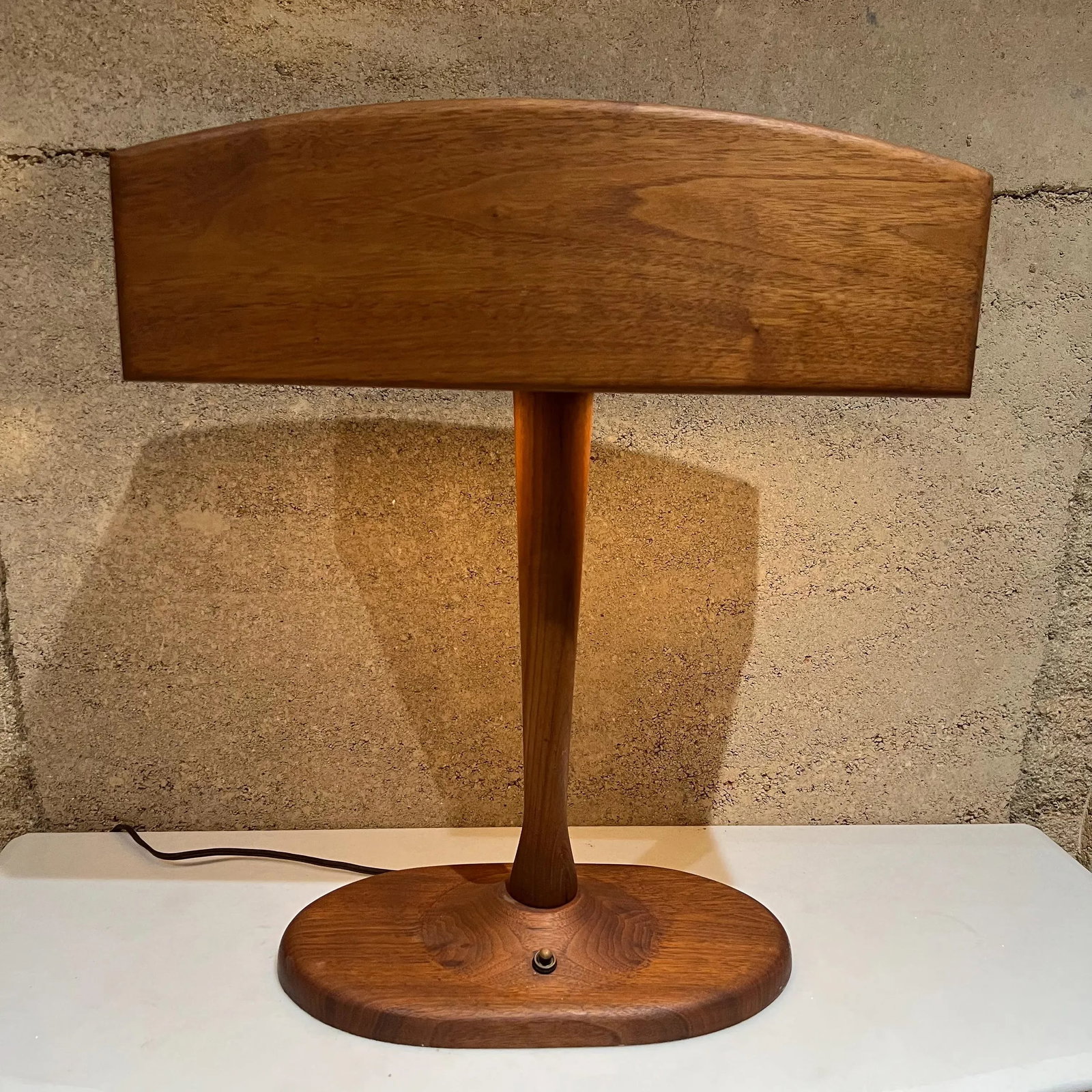 1960s Mid-Century Modern Walnut Desk Lamp With Organic Design - 6