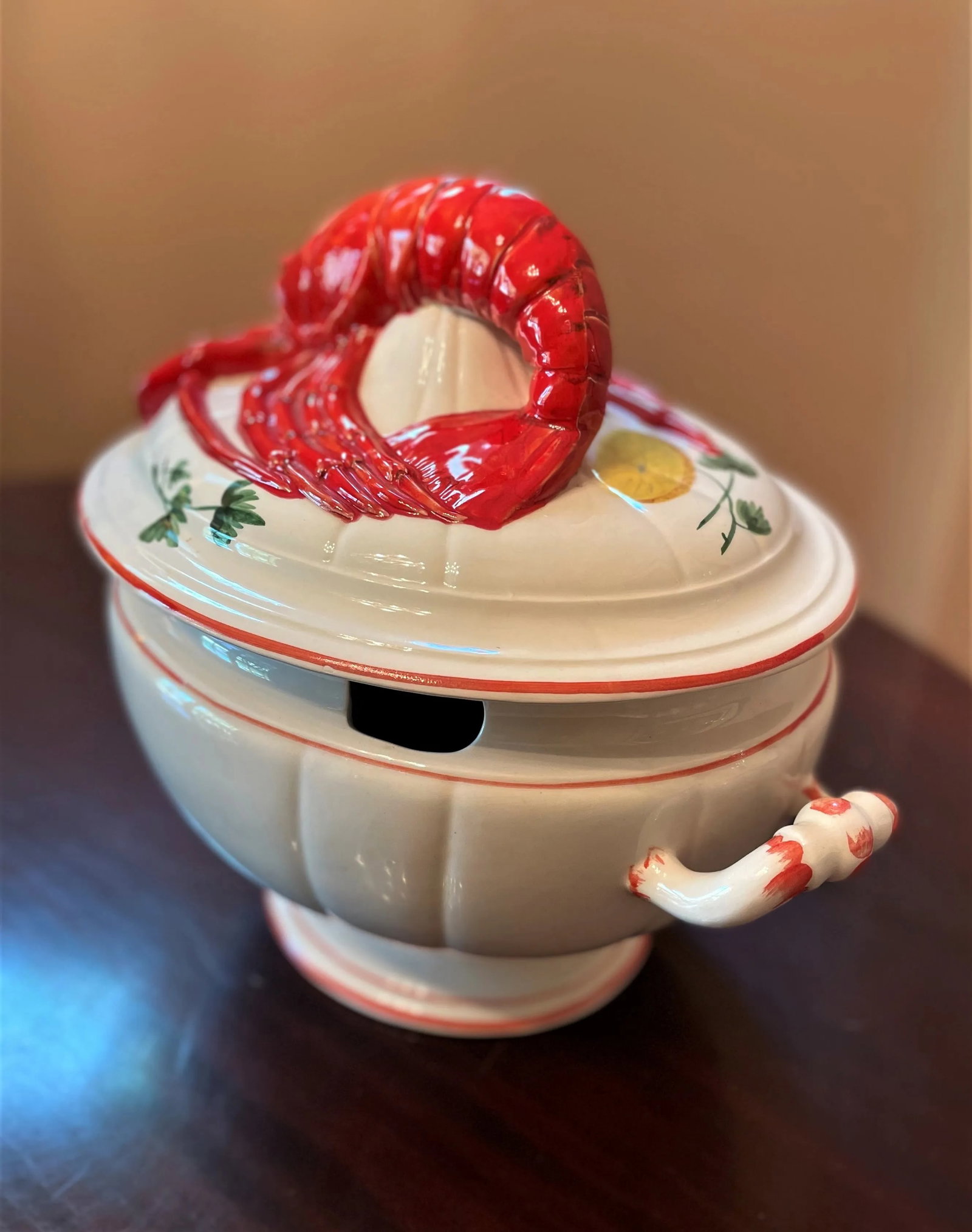 Mid-Century Large Ceramic Lobster-Topped Italian Soup Tureen - 5