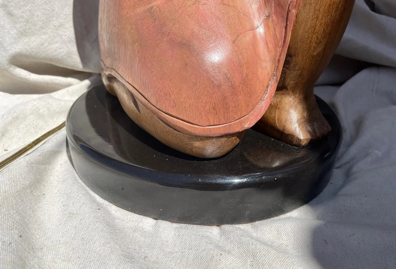 Vintage Hand Carved Asian/Indonesian Wood Figure Table Lamp - 5