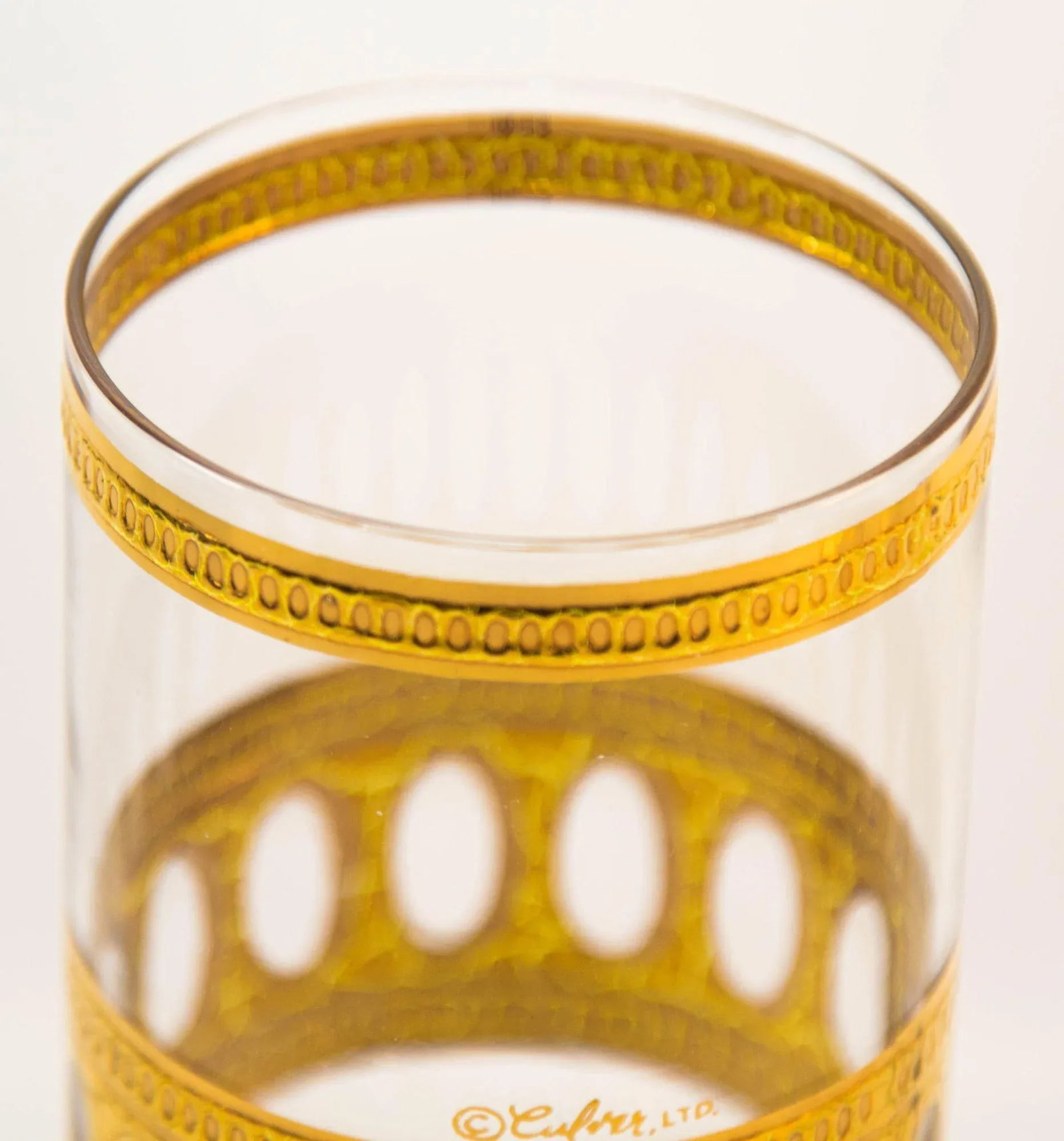 Culver Ltd Antigua Pattern 22 K Gold Barware Glasses Set of 5 Vintage From 1950 - 10