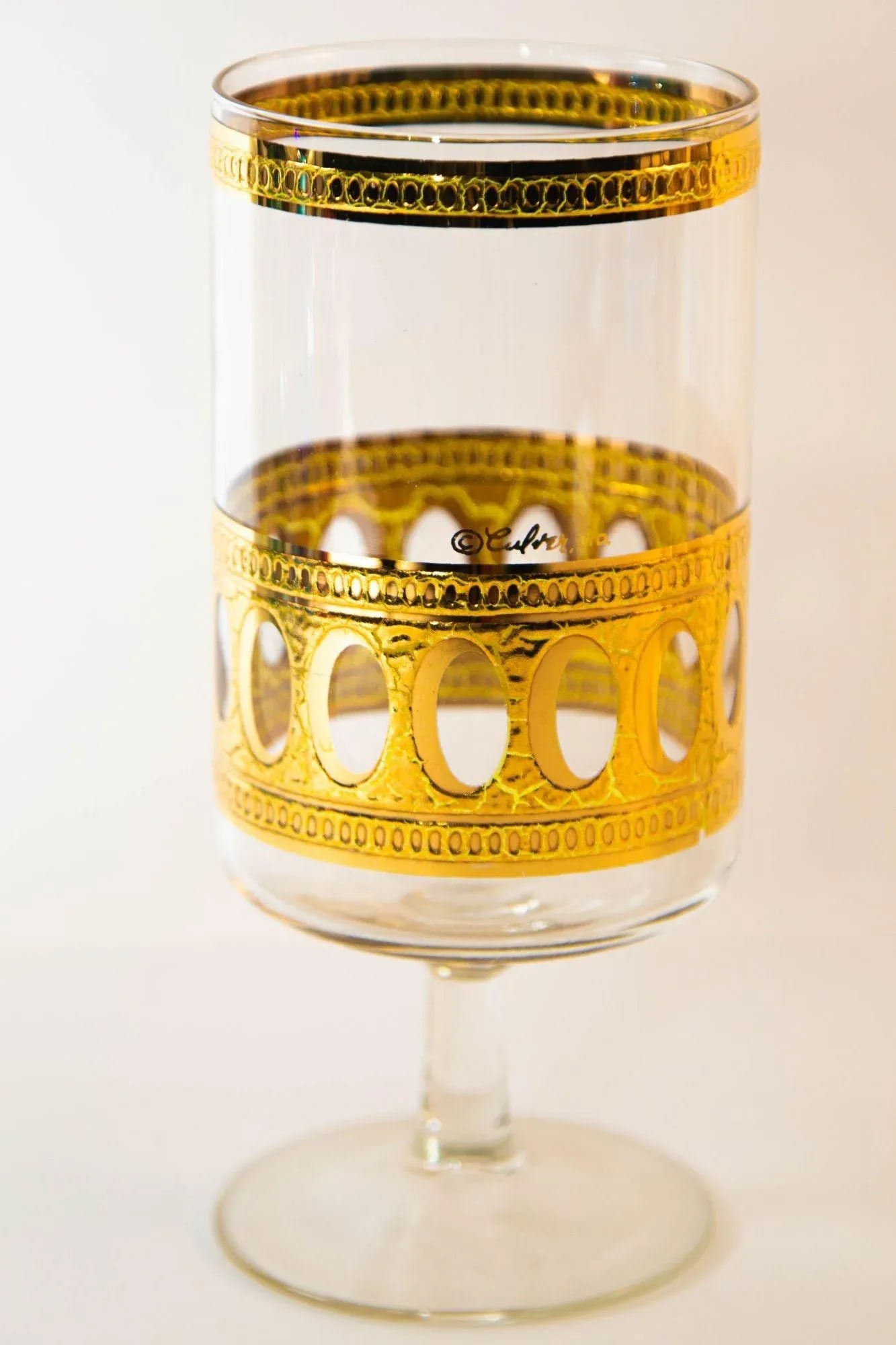 Culver Ltd Antigua Pattern 22 K Gold Barware Glasses Set of 5 Vintage From 1950 - 7