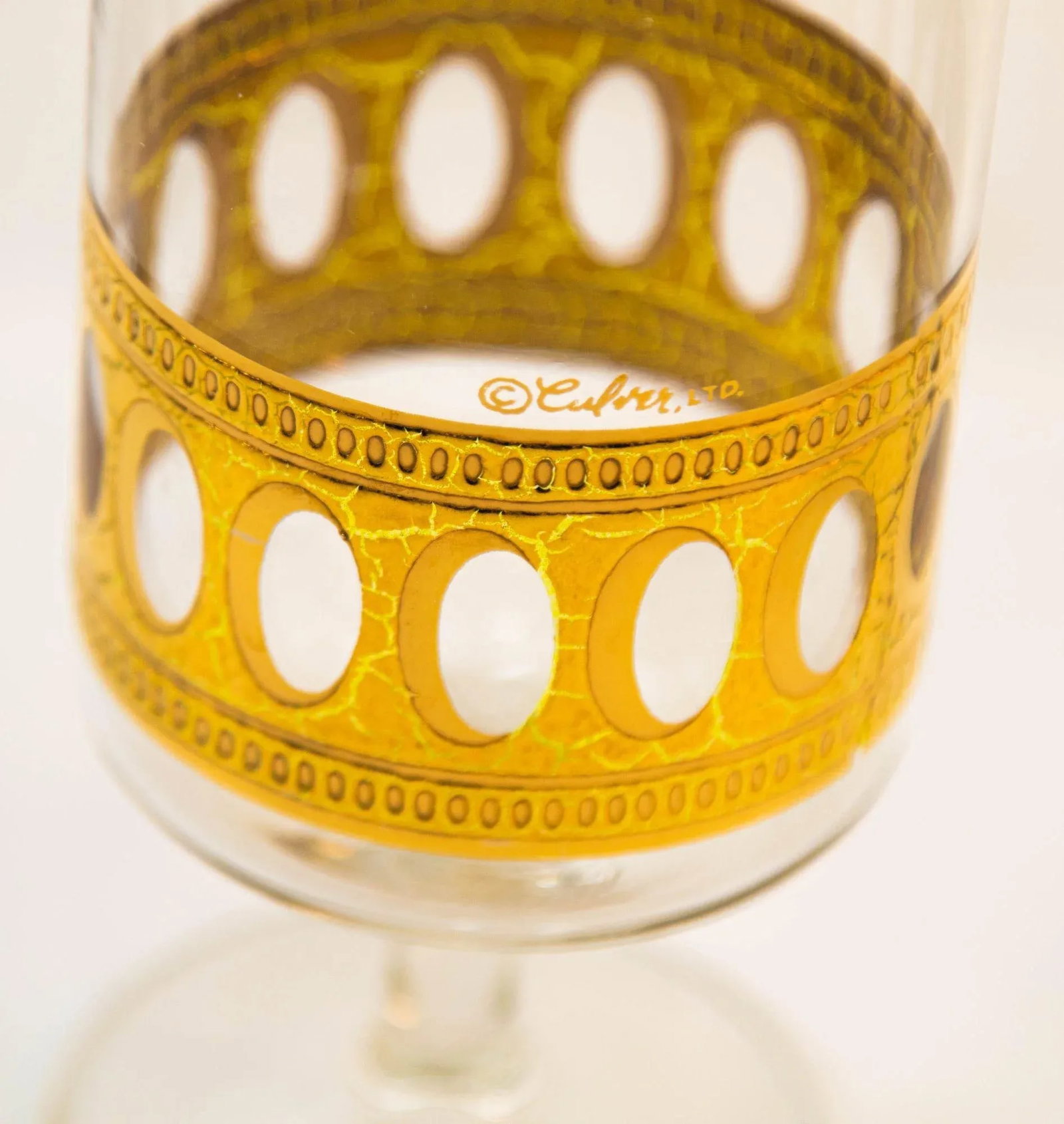 Culver Ltd Antigua Pattern 22 K Gold Barware Glasses Set of 5 Vintage From 1950 - 9