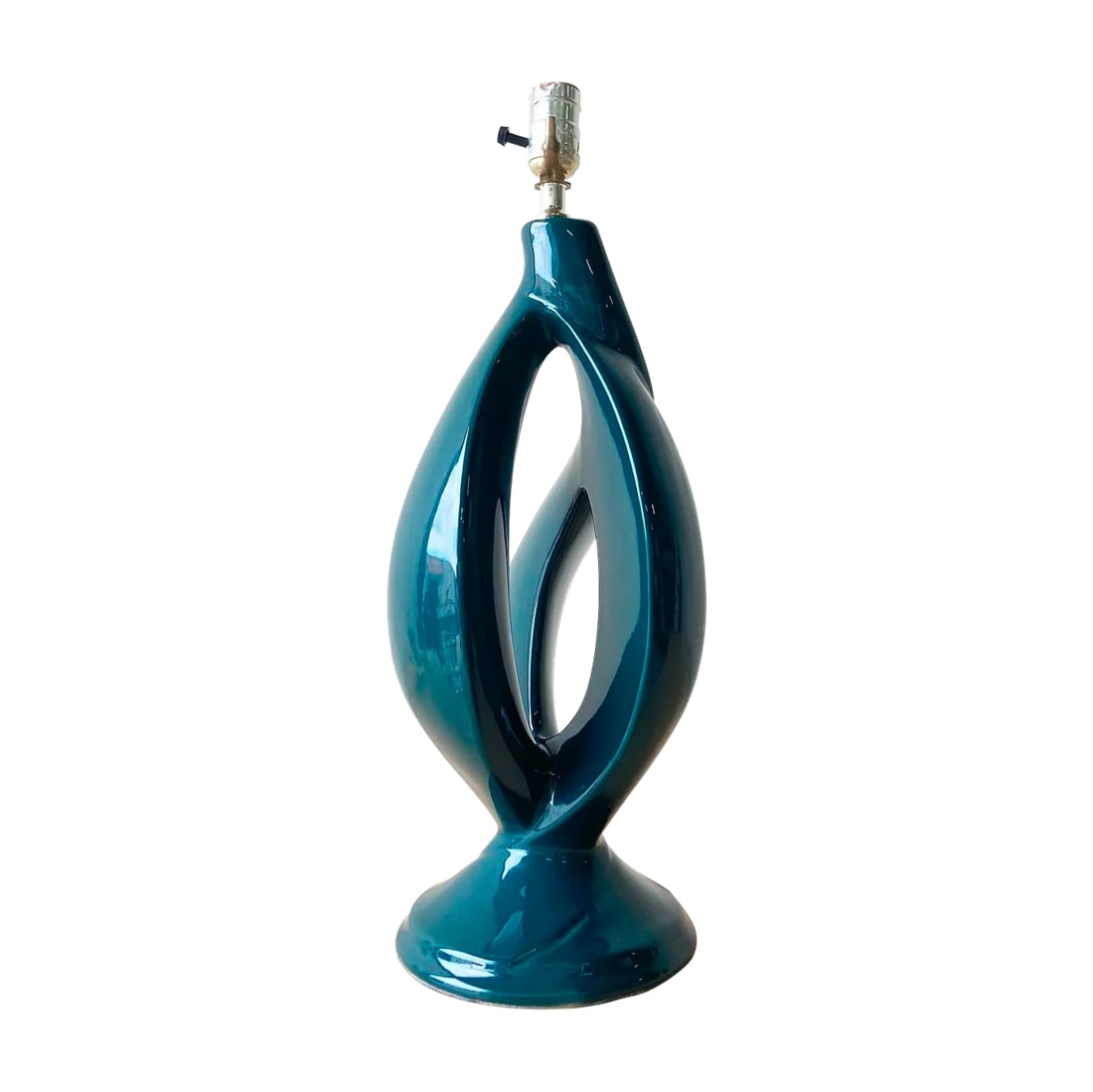 Postmodern Dark Green Sculpted Ceramic Table Lamp: Exceptional postmodern sculpted ceramic table lamp. Resembles the burning bush. Condition: Alterations: Original Condition Unaltered Imperfections: Some Imperfections Condition Notes: No noticeable si