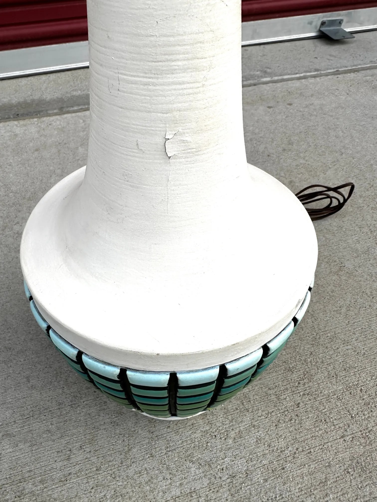 Mid-Century Turquoise Genie Table Lamp - 5