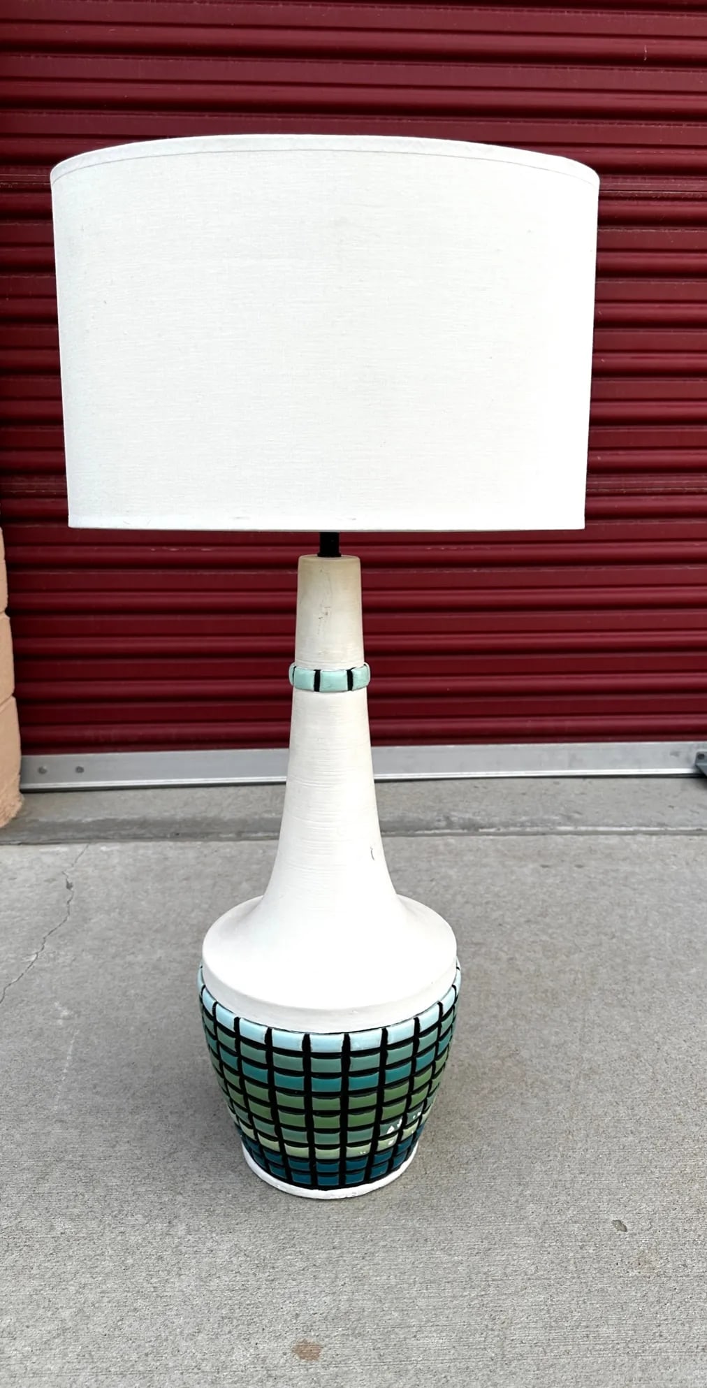 Mid-Century Turquoise Genie Table Lamp - 7