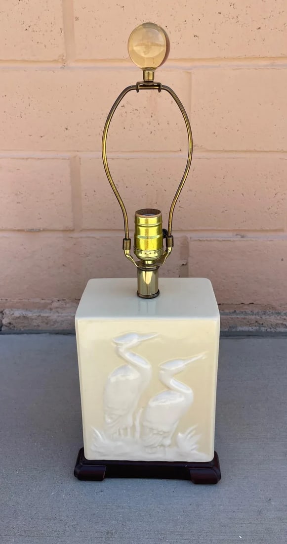 Vintage Mar-Kel Table Lamp With Heron Bird Motif - 9