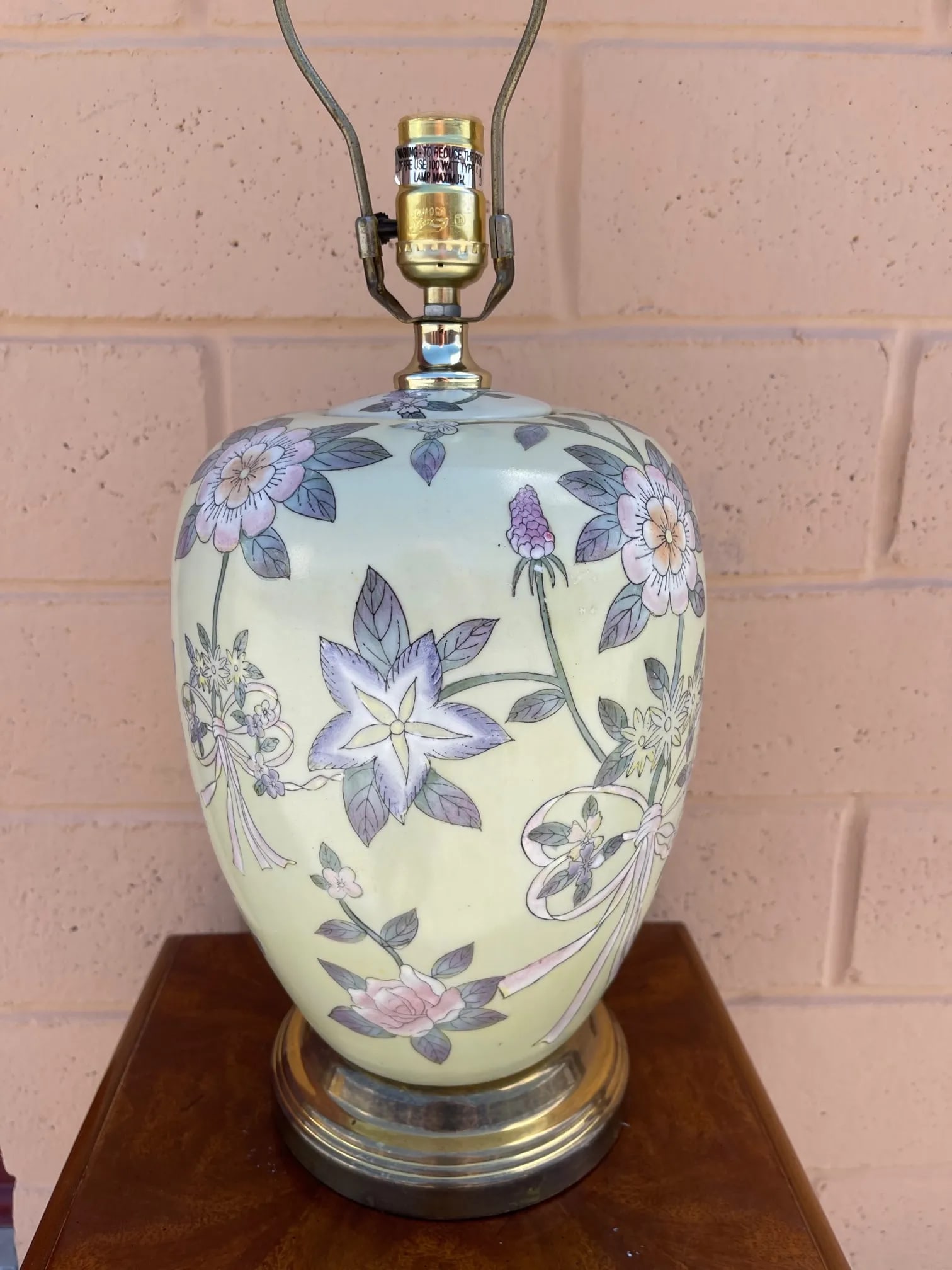 Vintage Floral Pastel Ginger Jar Table Lamp - 2