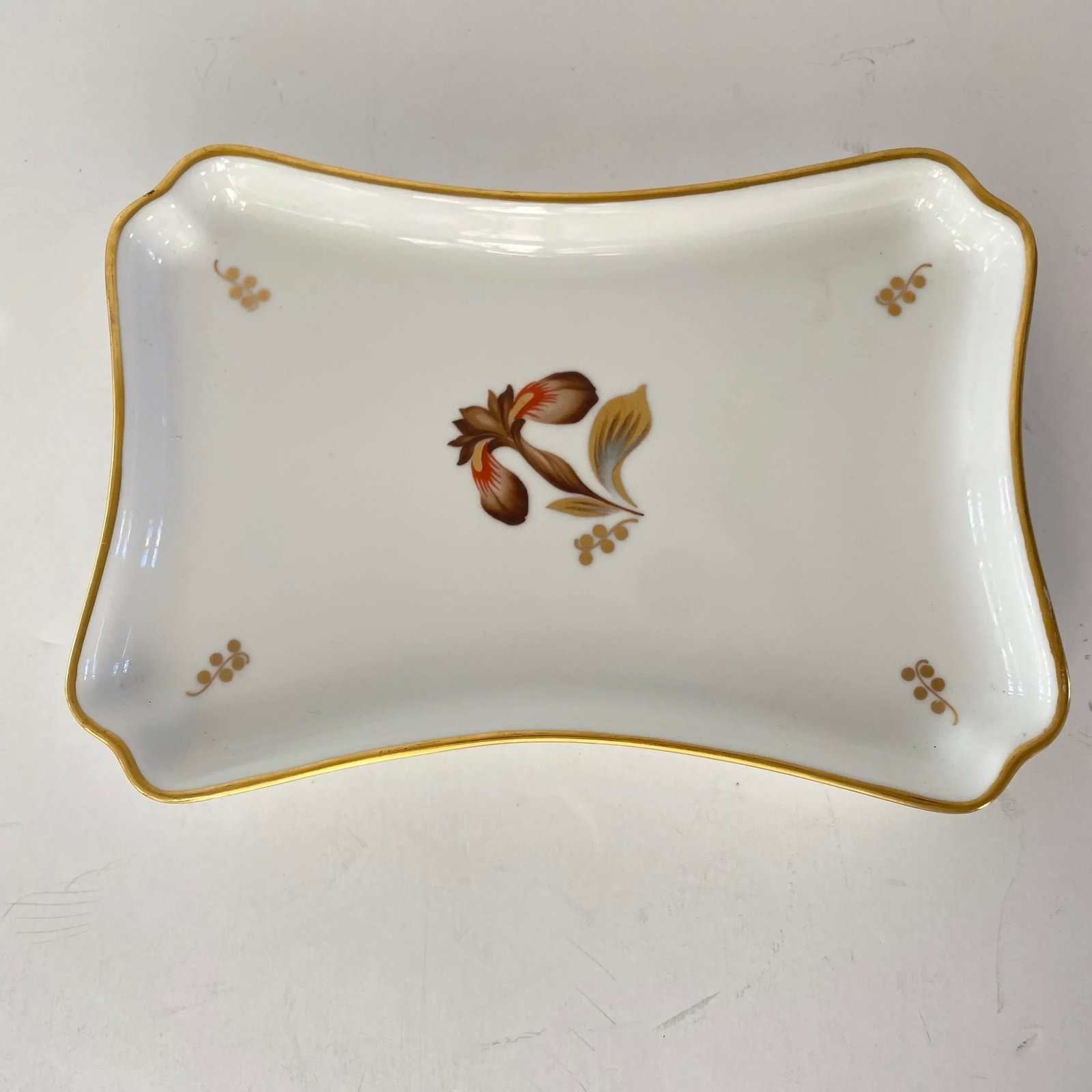 Royal Copenhagen Brown Iris Gilded Porcelain Tray - 3