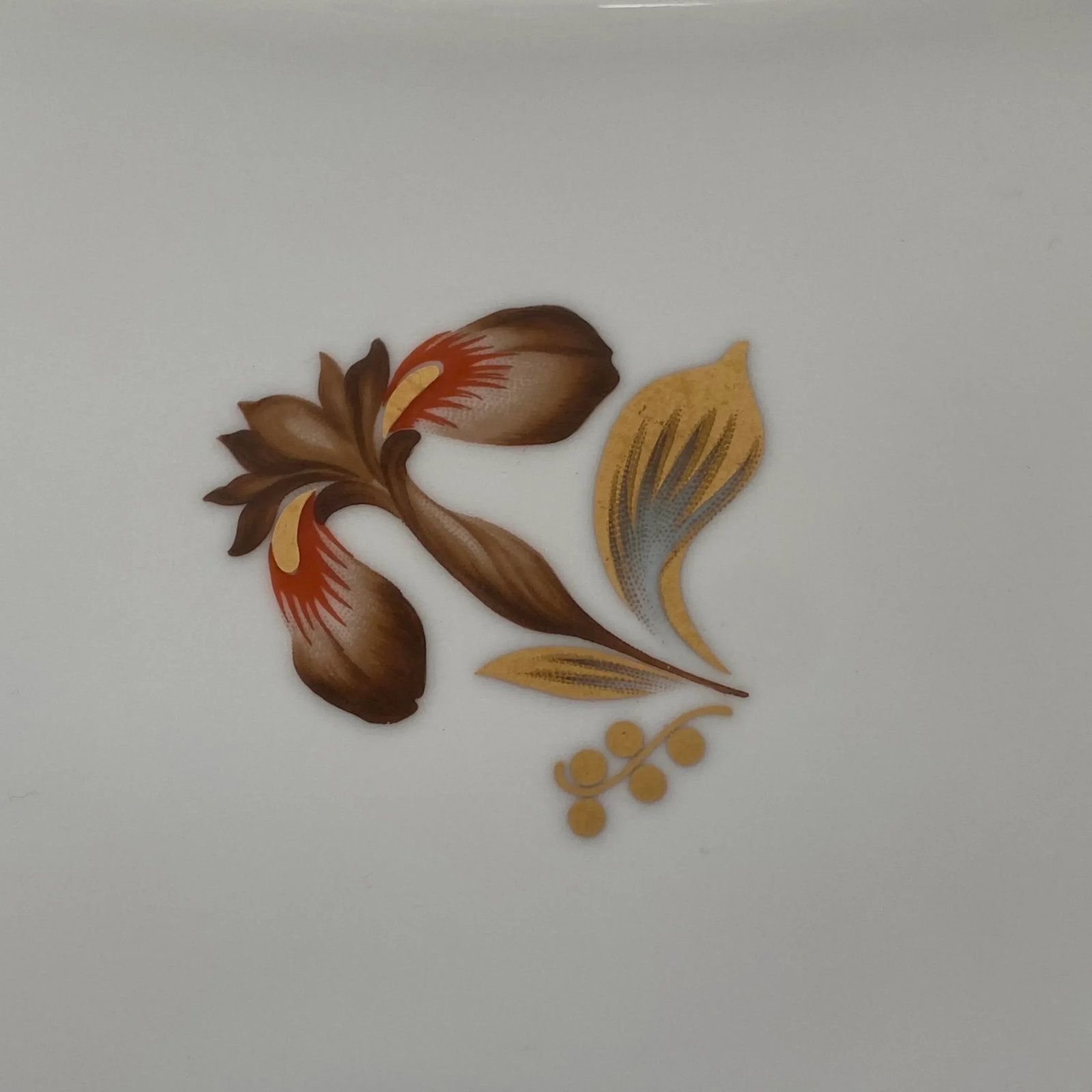 Royal Copenhagen Brown Iris Gilded Porcelain Tray - 6