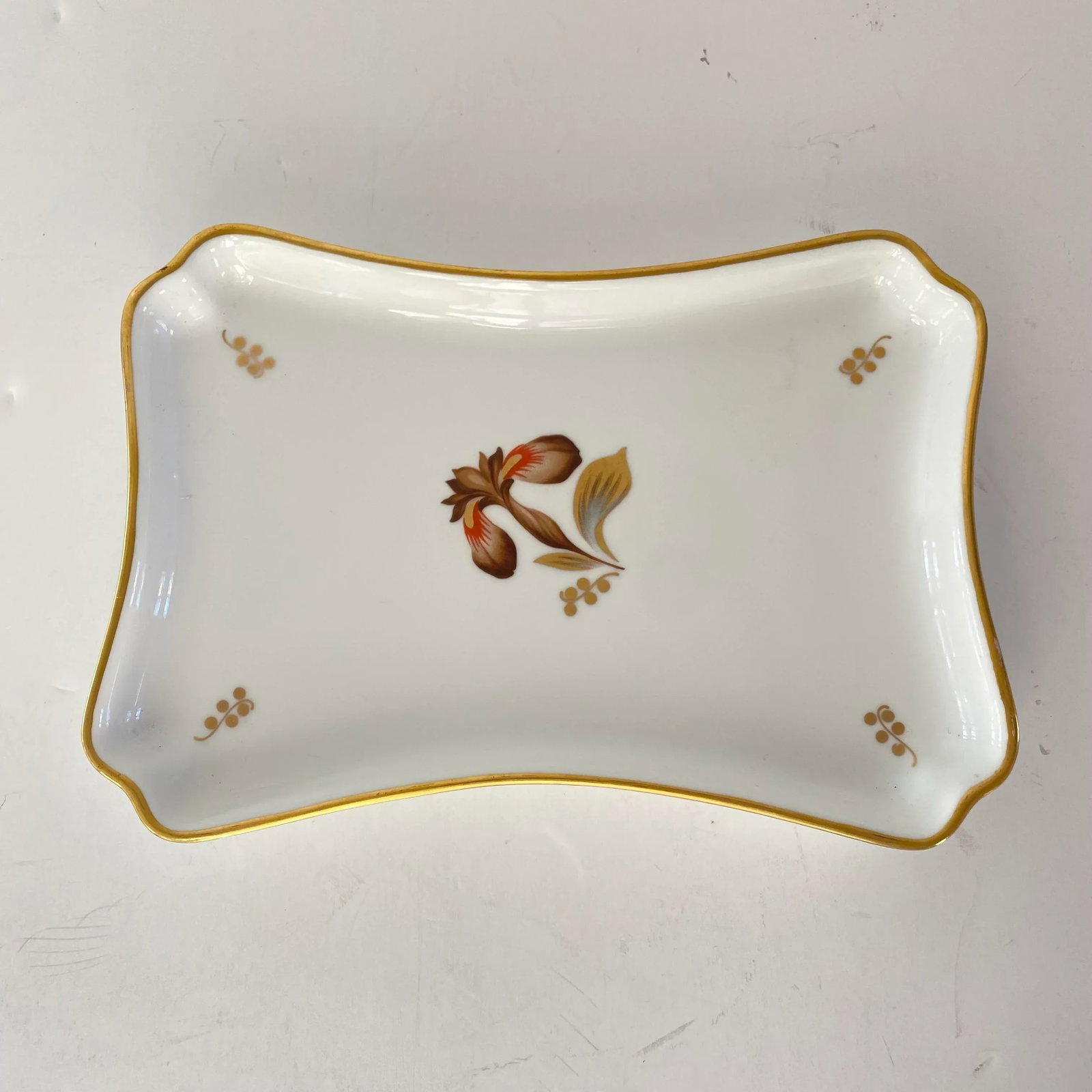Royal Copenhagen Brown Iris Gilded Porcelain Tray - 8