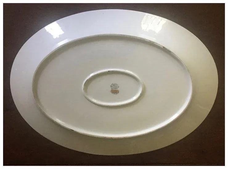 Large Richard Ginori Porcelain Oval Serving Platter in the Pittoria or Fiesole Pattern With Sepia La - 7