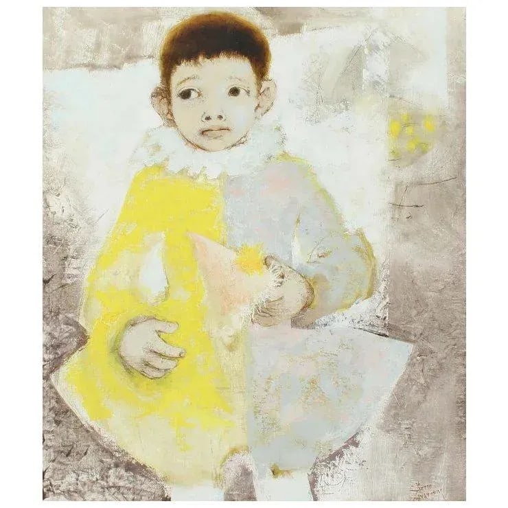 Mid-Century Modern Oil Painting on Canvas Paris School Portrait of a Young Boy Acrobat by Pierre Lav - 4