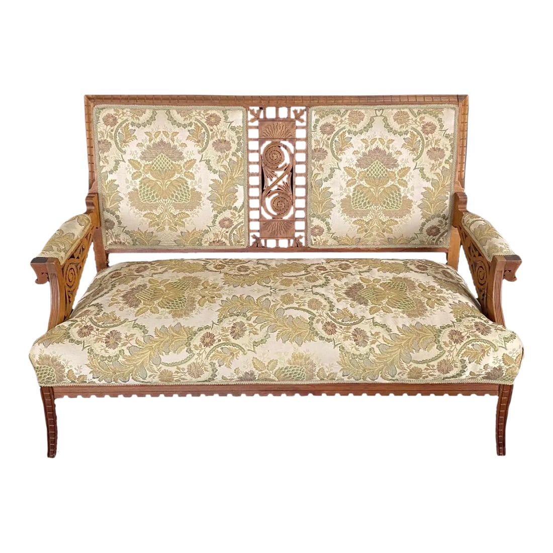 Authentic Rare Eastlake Aesthetic Movement Ornate Carved Walnut Loveseat (1 of 13)
