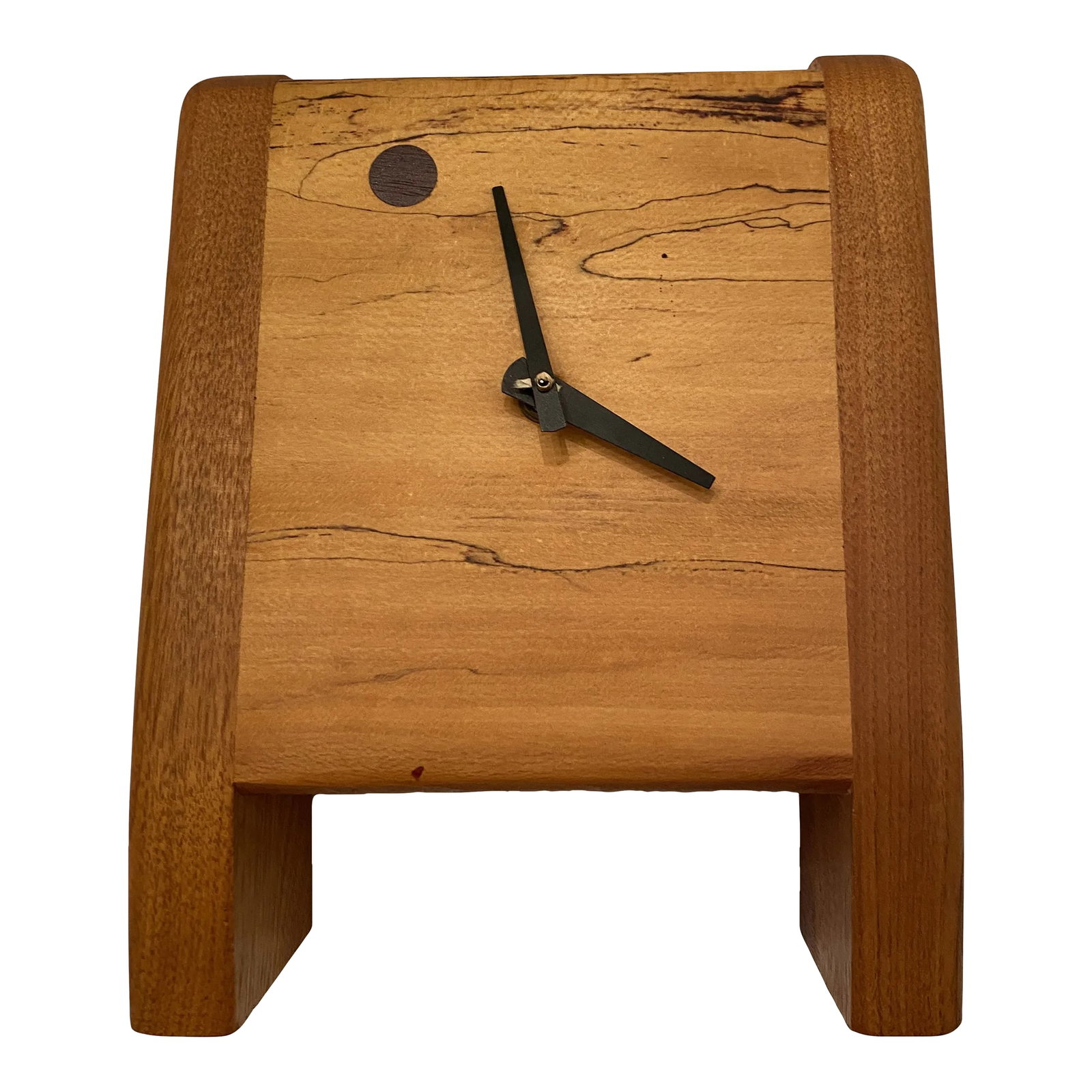 1970s Signed Modern Teak Walnut Desk Clock (1 of 7)