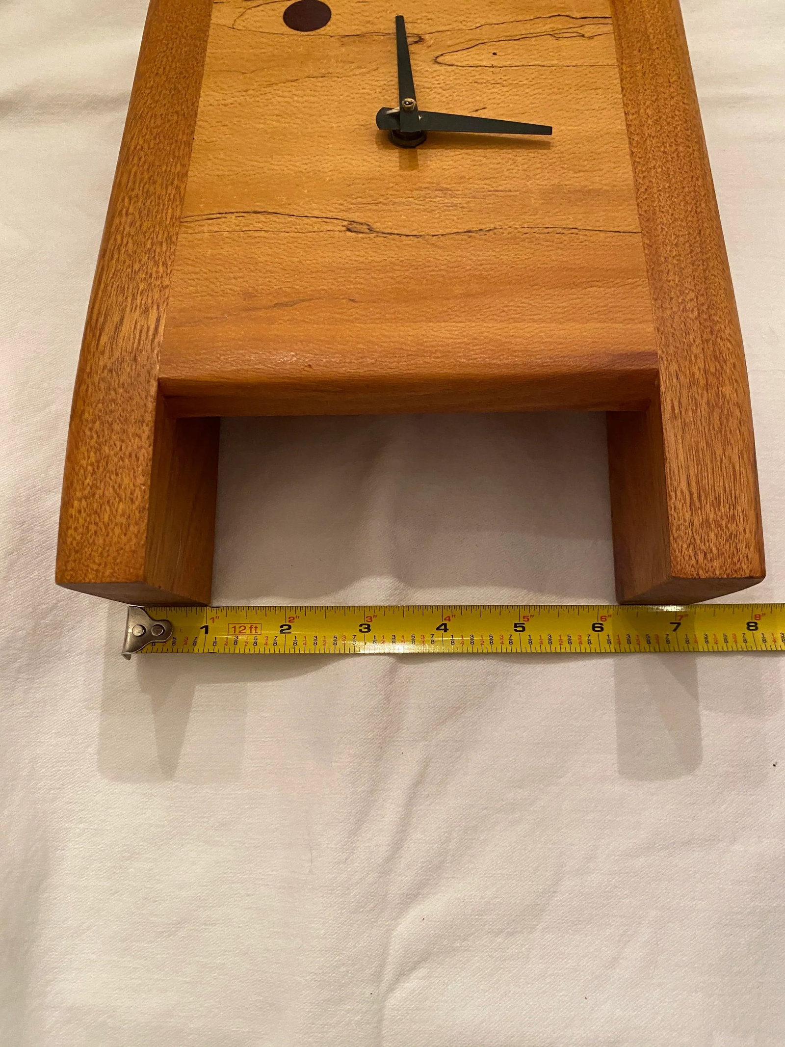 1970s Signed Modern Teak Walnut Desk Clock - 5