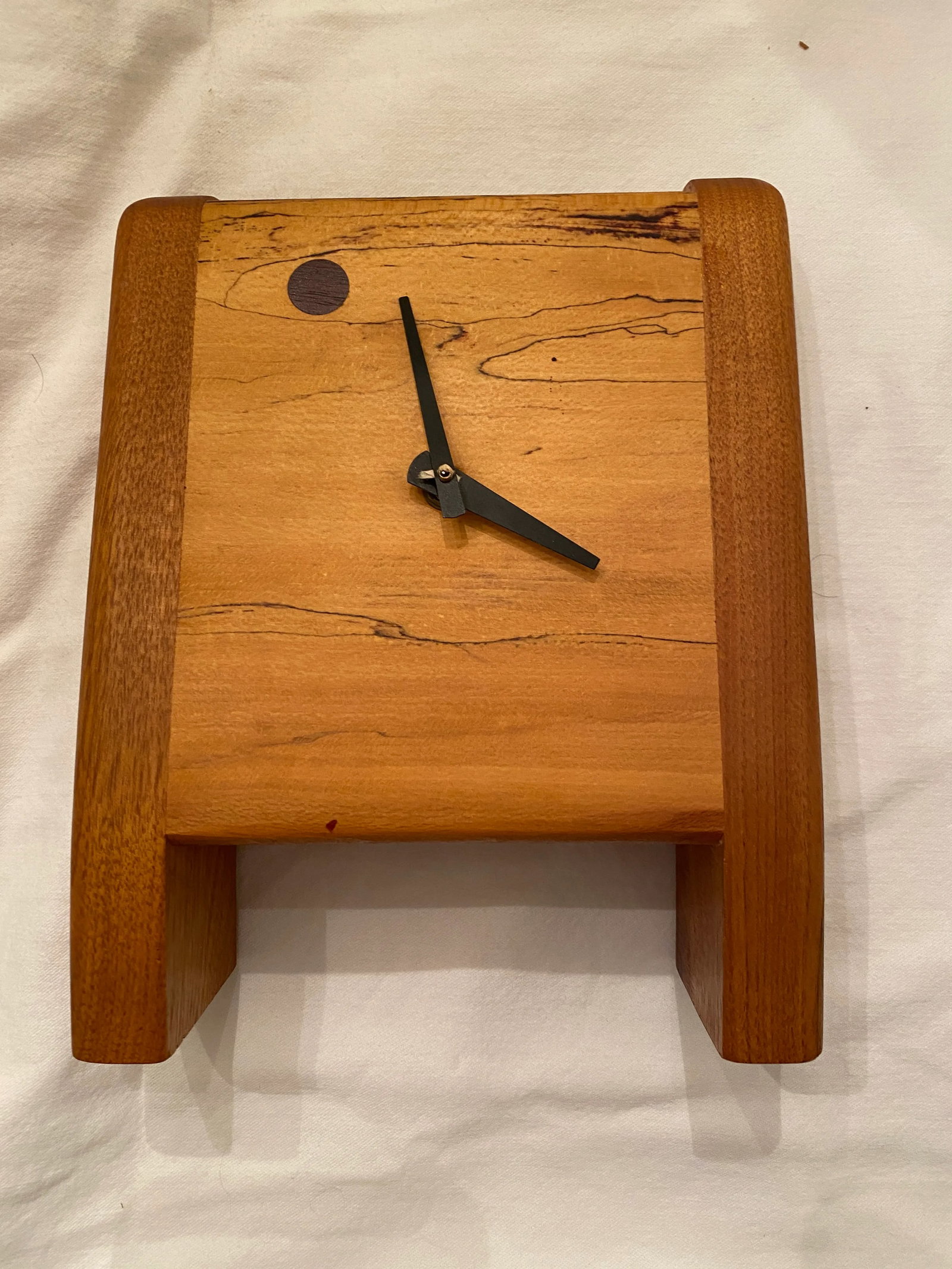 1970s Signed Modern Teak Walnut Desk Clock - 7
