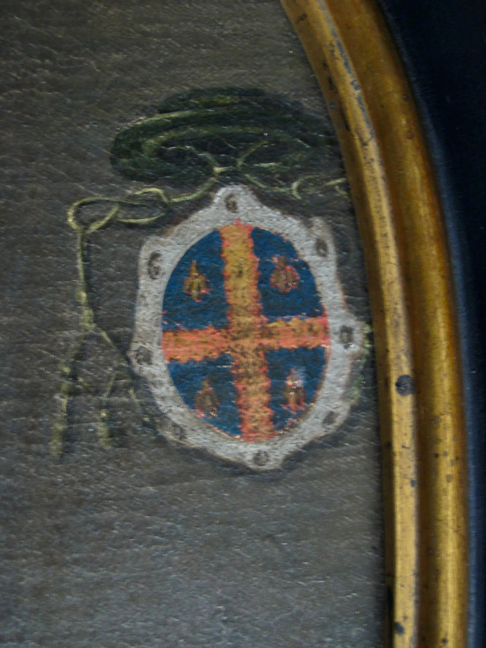 Antique Male Portrait Oil Painting with Bishop Coat of Arms - 7