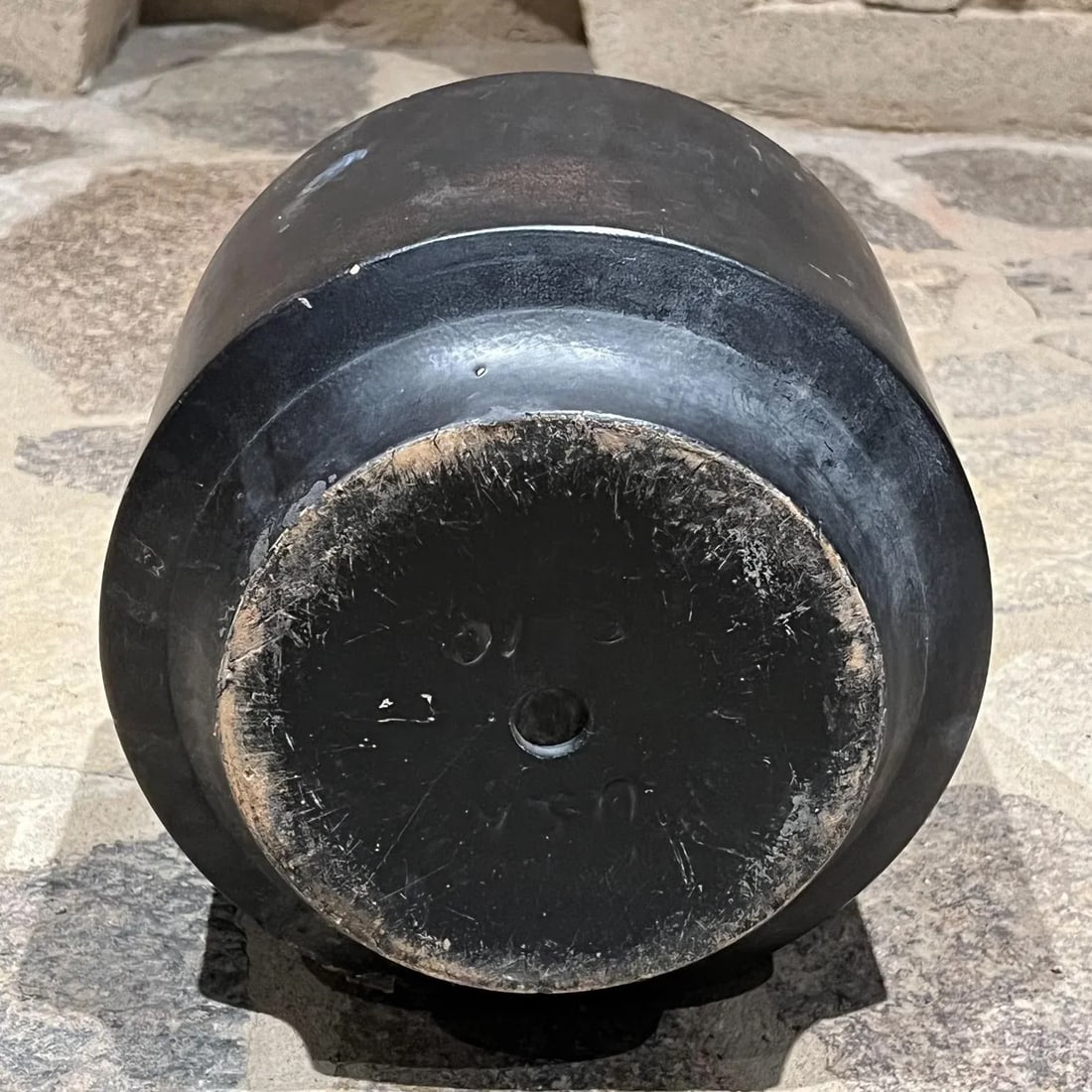 Mid-Century Modern Black Planter by Gainey Pottery, 9.75\" Diameter" - 2