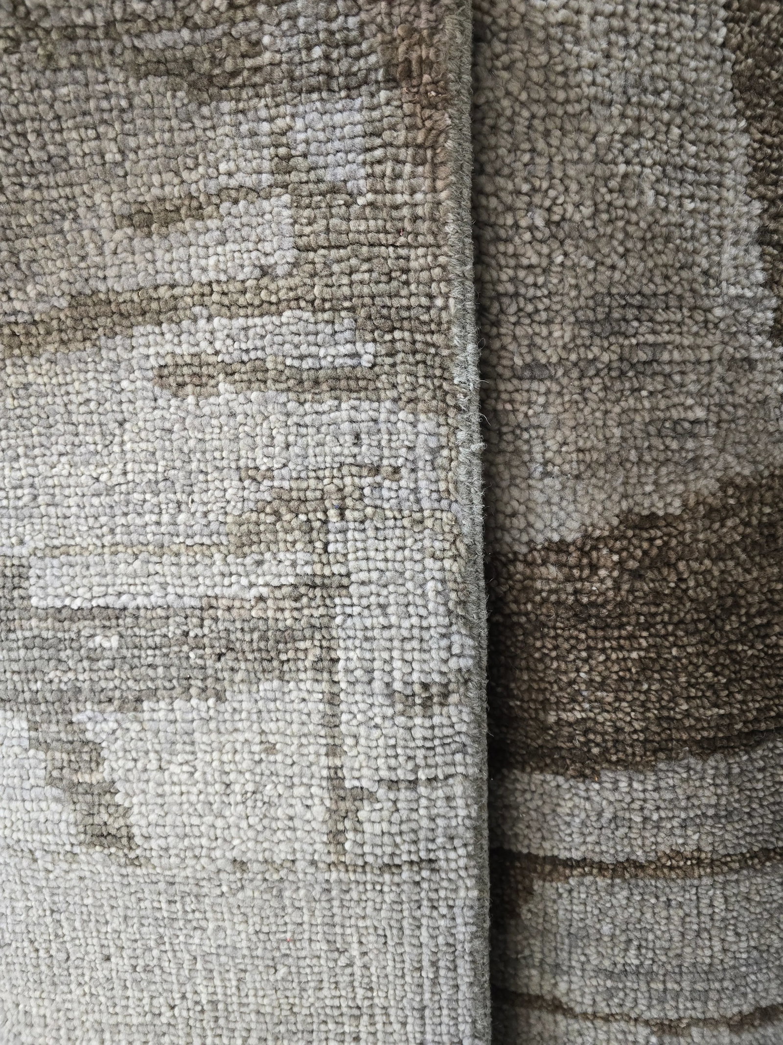 Contemporary Texture Handmade Designed Tan Wool Rug - 5