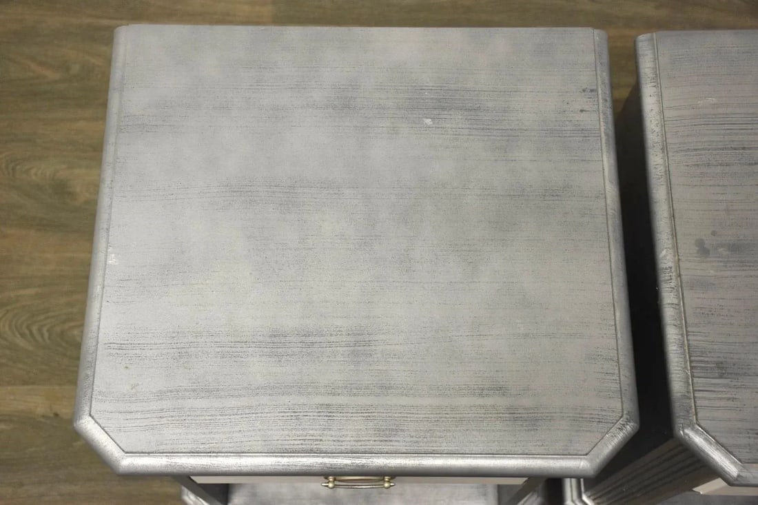 Grey and White Nightstands - a Pair - 5
