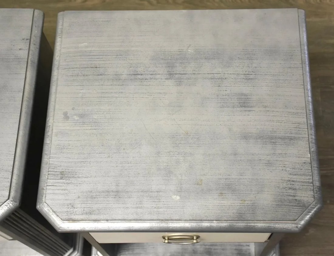 Grey and White Nightstands - a Pair - 6