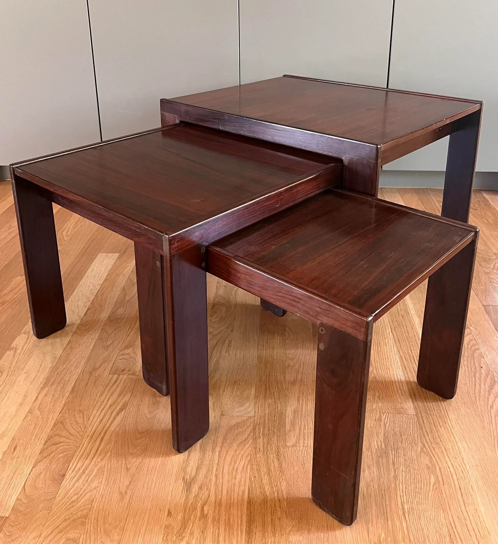 1960s Rosewood Nesting Side Tables by Afra & Tobia Scarpa for Cassina - Set of 3 - 13