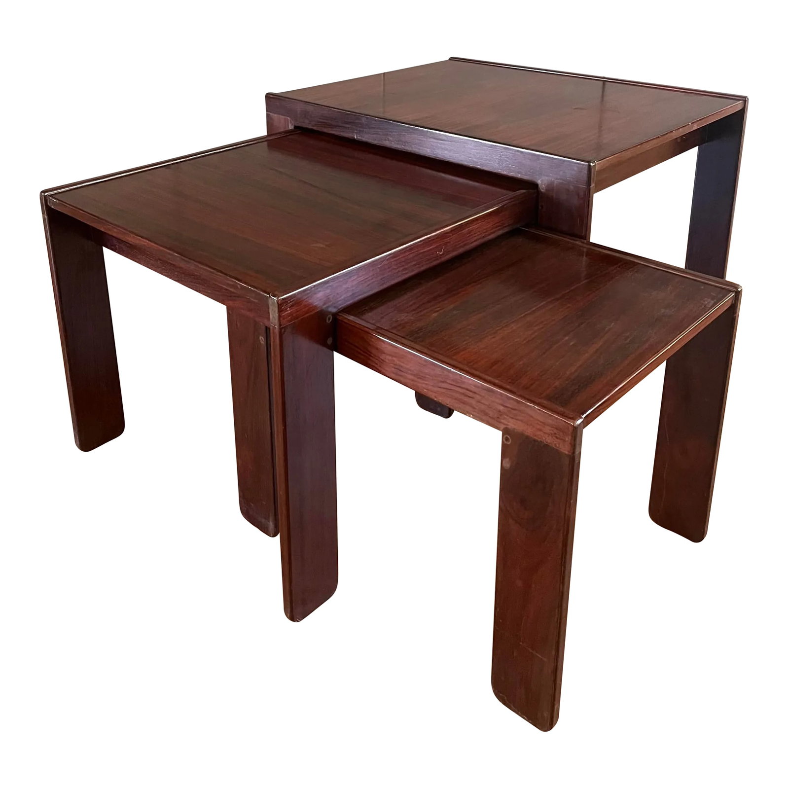 1960s Rosewood Nesting Side Tables by Afra & Tobia Scarpa for Cassina - Set of 3 (1 of 13)
