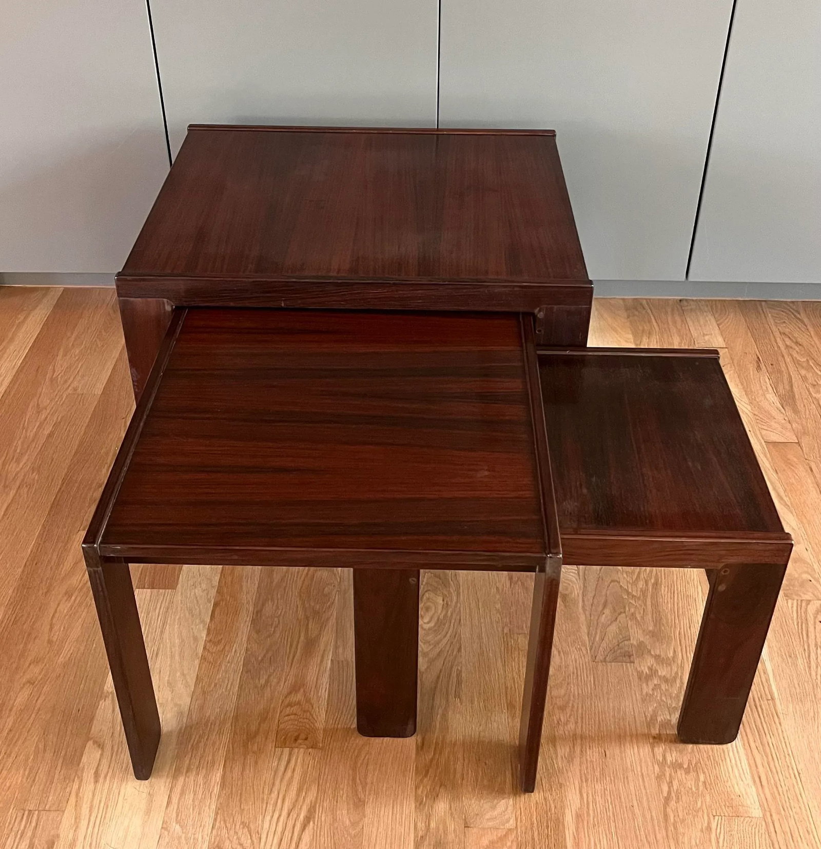 1960s Rosewood Nesting Side Tables by Afra & Tobia Scarpa for Cassina - Set of 3 - 3