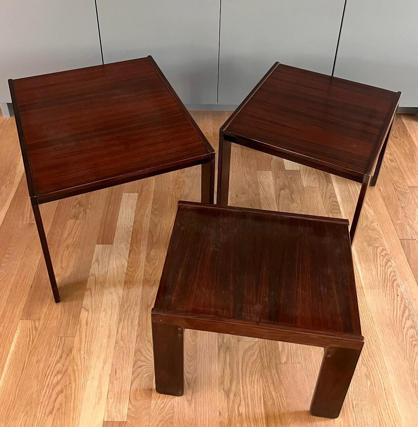 1960s Rosewood Nesting Side Tables by Afra & Tobia Scarpa for Cassina - Set of 3 - 4