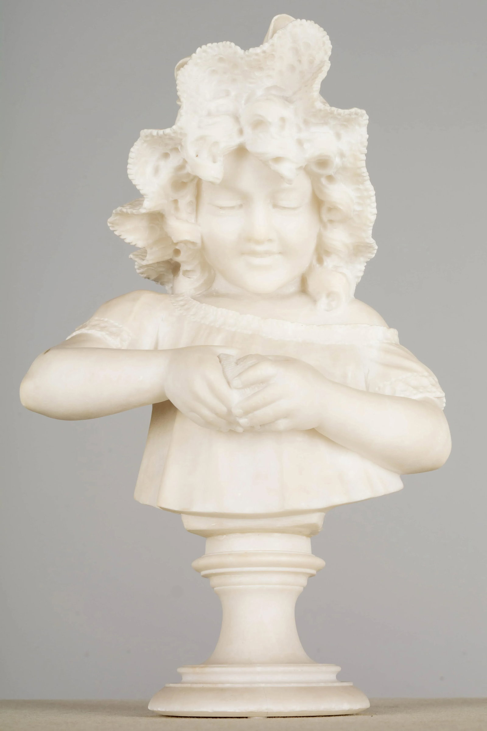 19th Century Pietro Giorgi Sculpture of Girl Peeling an Orange - 7