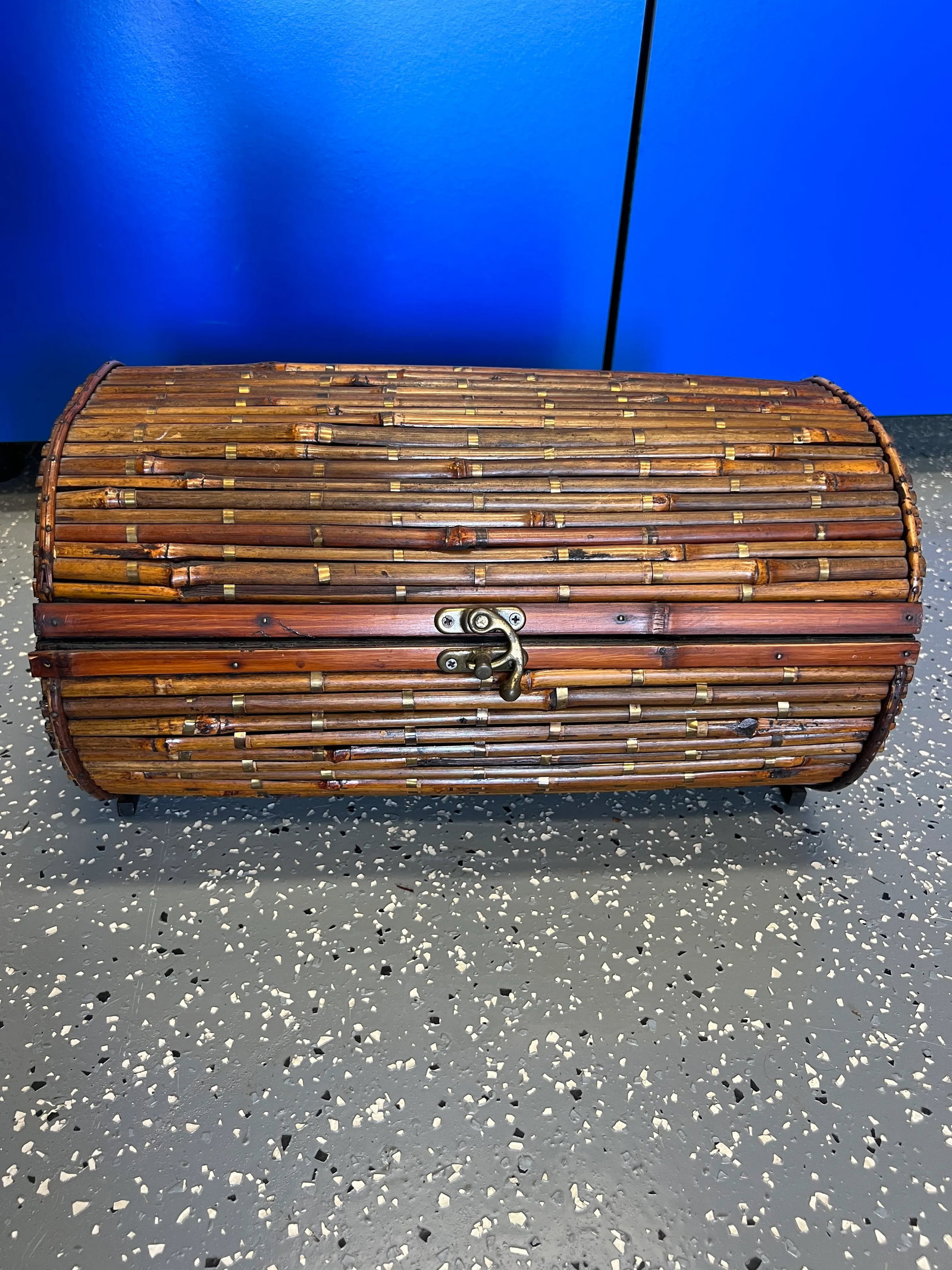 Fantastic Pencil Reed and Brass Decorative Box - 2