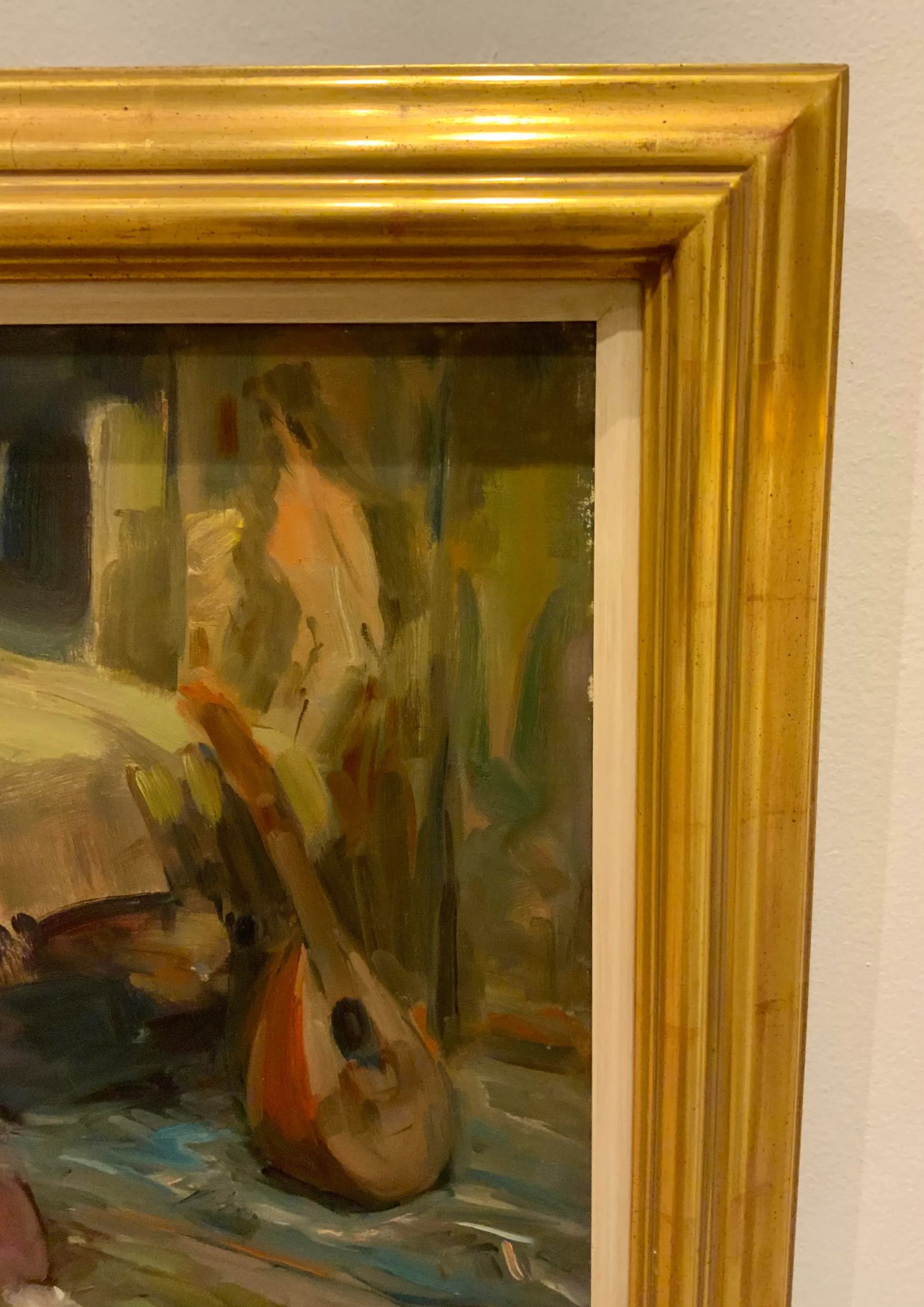 Vintage Female Figure in Though Signed Oil on Canvas Painting - 4