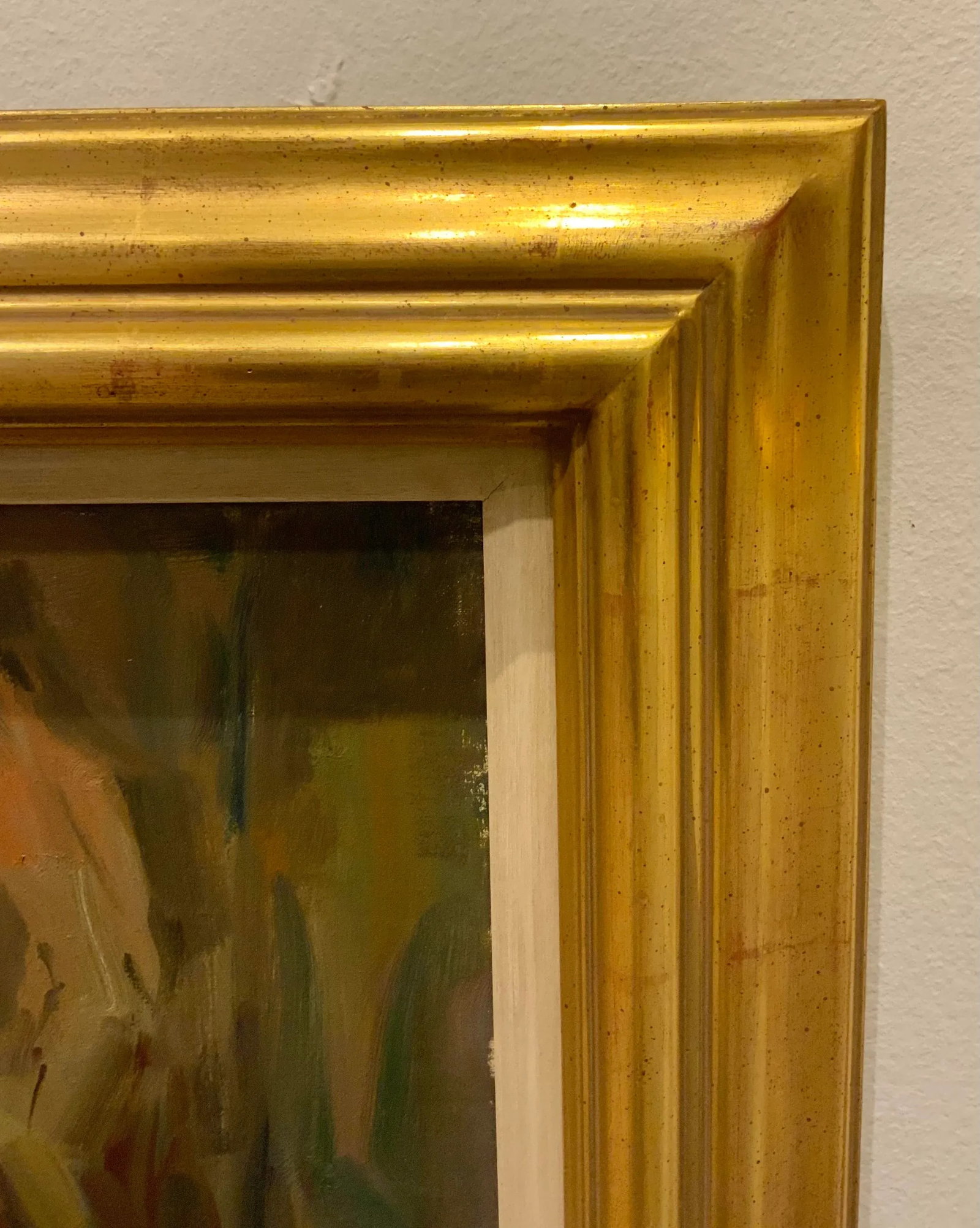 Vintage Female Figure in Though Signed Oil on Canvas Painting - 5