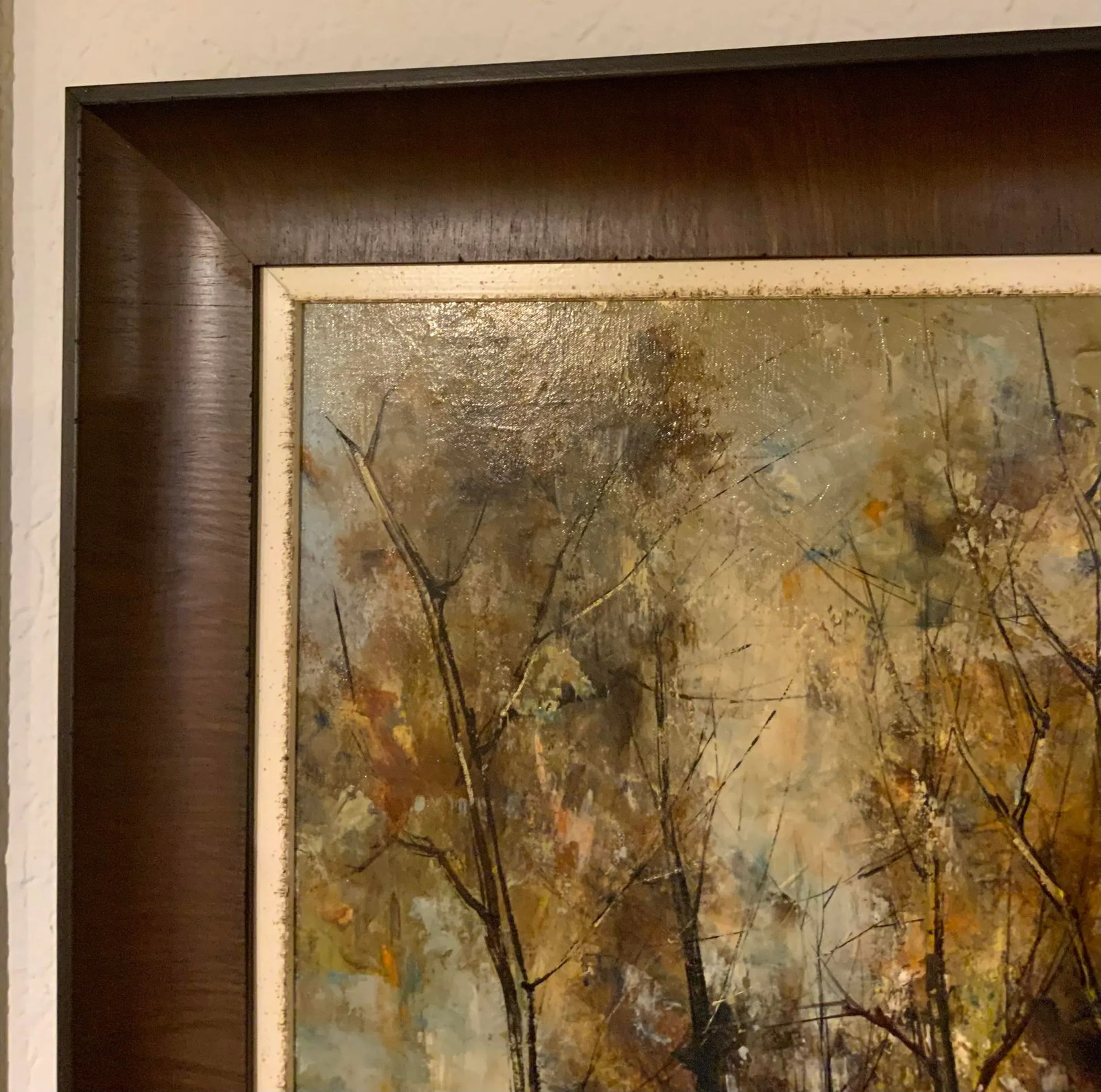 Mid-Century Modern Signed Impressionistic Vertical Landscape Oil Painting - 5