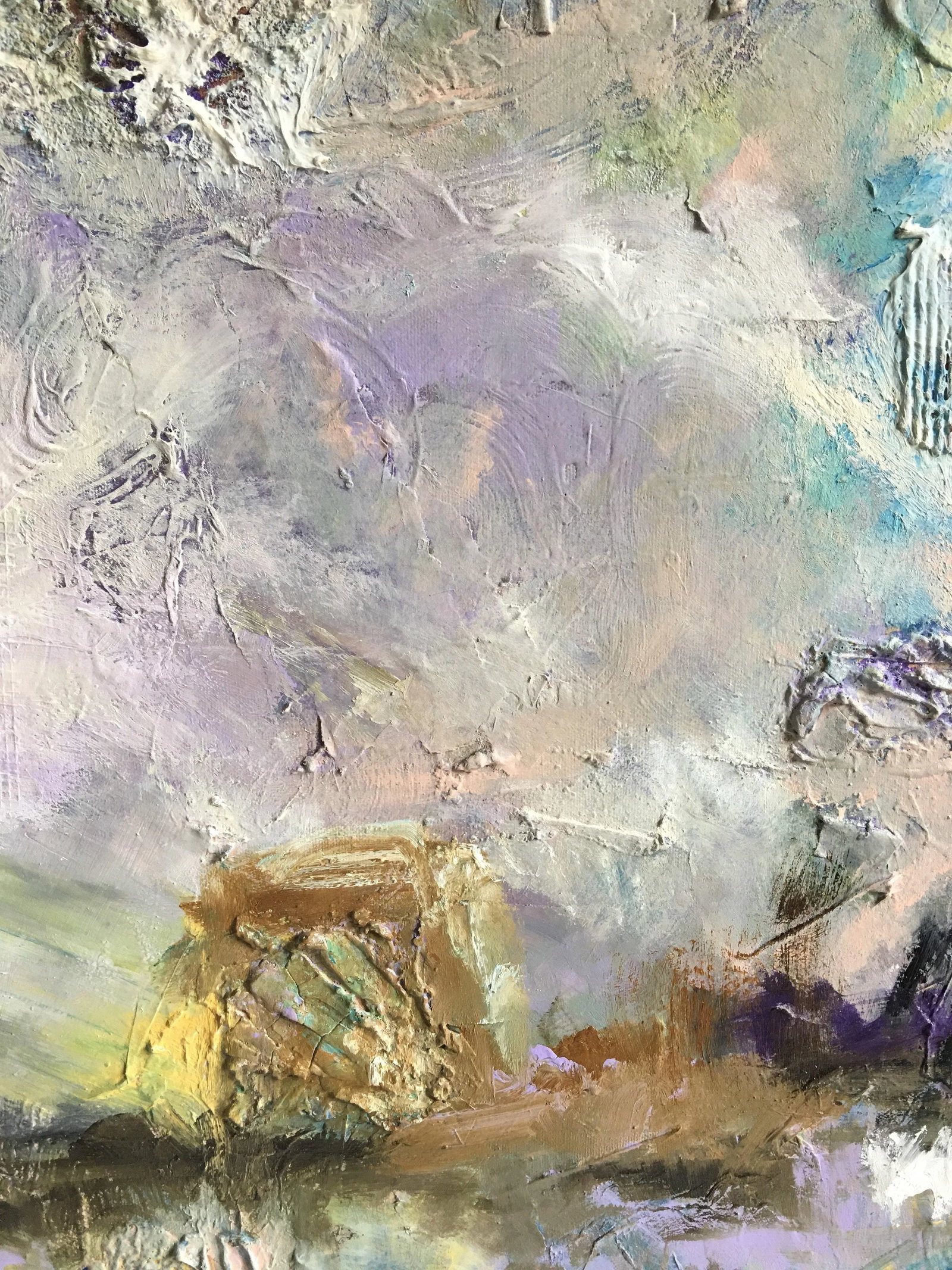 "Abrigo" Original Abstrast Colorful Oil Landscape Painting - 3