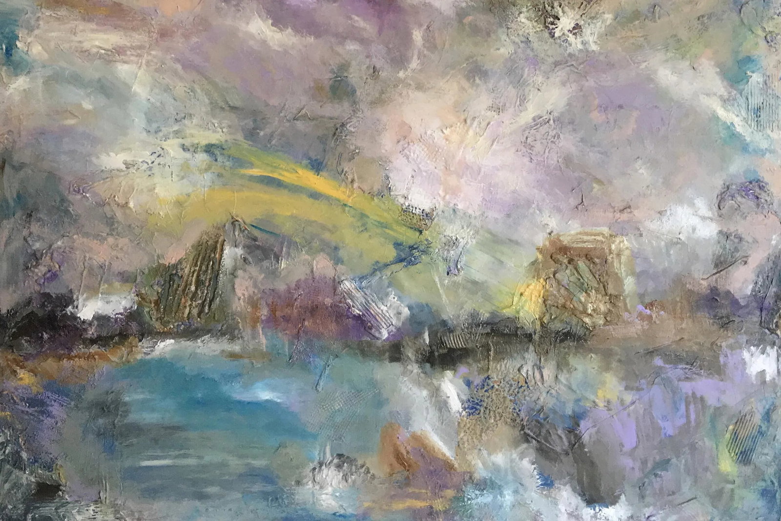 "Abrigo" Original Abstrast Colorful Oil Landscape Painting - 6