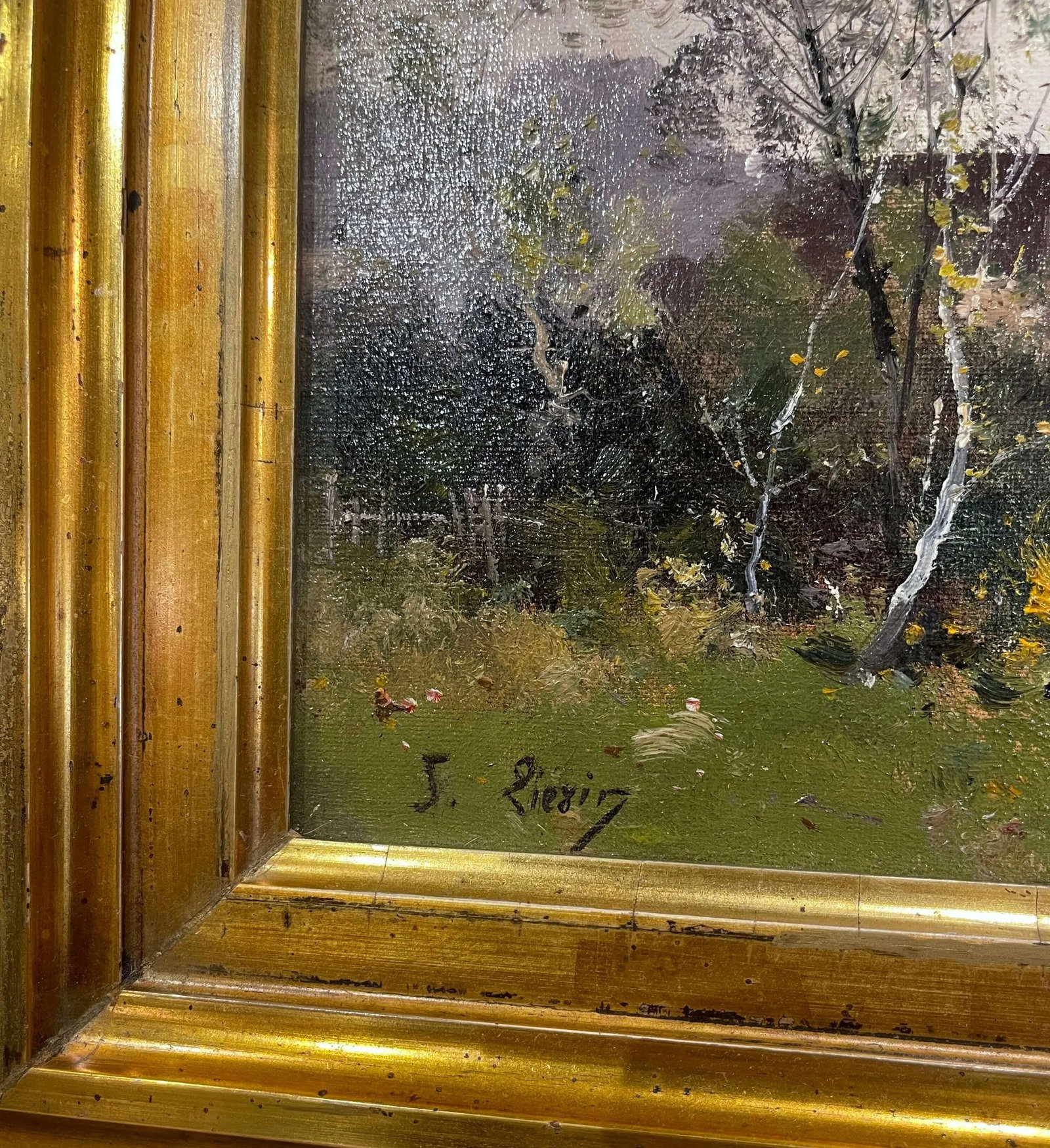19th Century Framed Landscape Oil Painting Signed J. Lievin for E. Galien-Laloue - 9