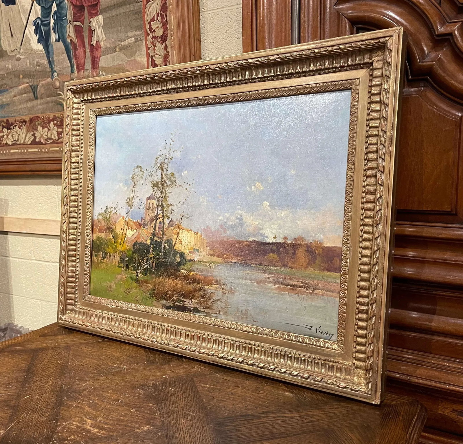 19th Century Framed Landscape Oil Painting Signed Lievin for E. Galien-Laloue - 2