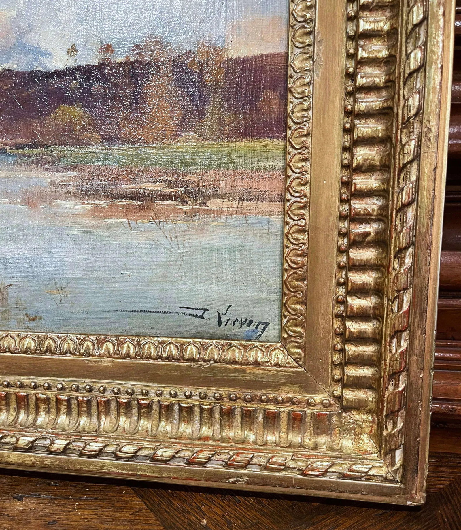 19th Century Framed Landscape Oil Painting Signed Lievin for E. Galien-Laloue - 4