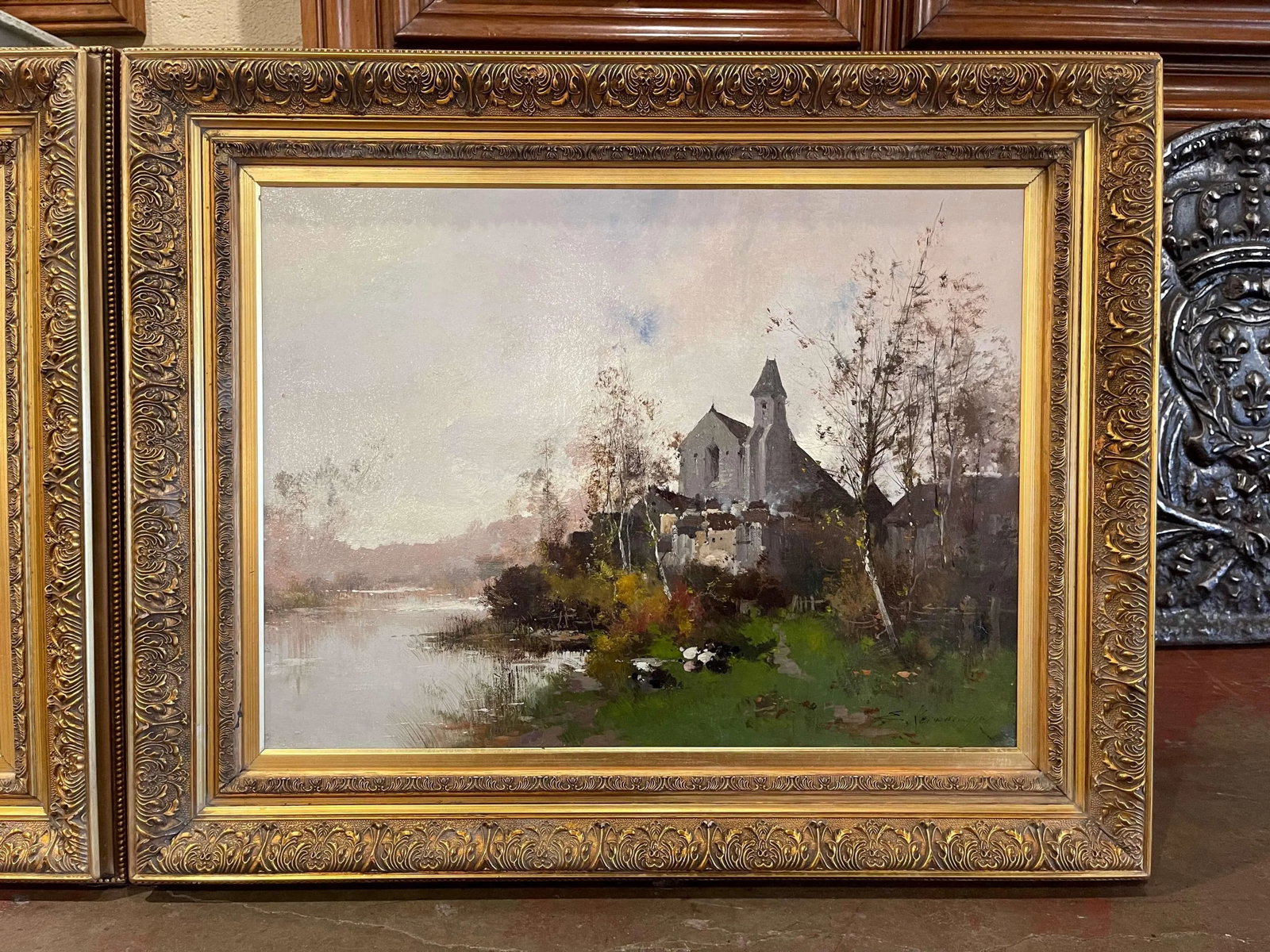 Pair 19th Century Framed Oil Painting Signed E. Kermanguy for E. Galien-Laloue - 4