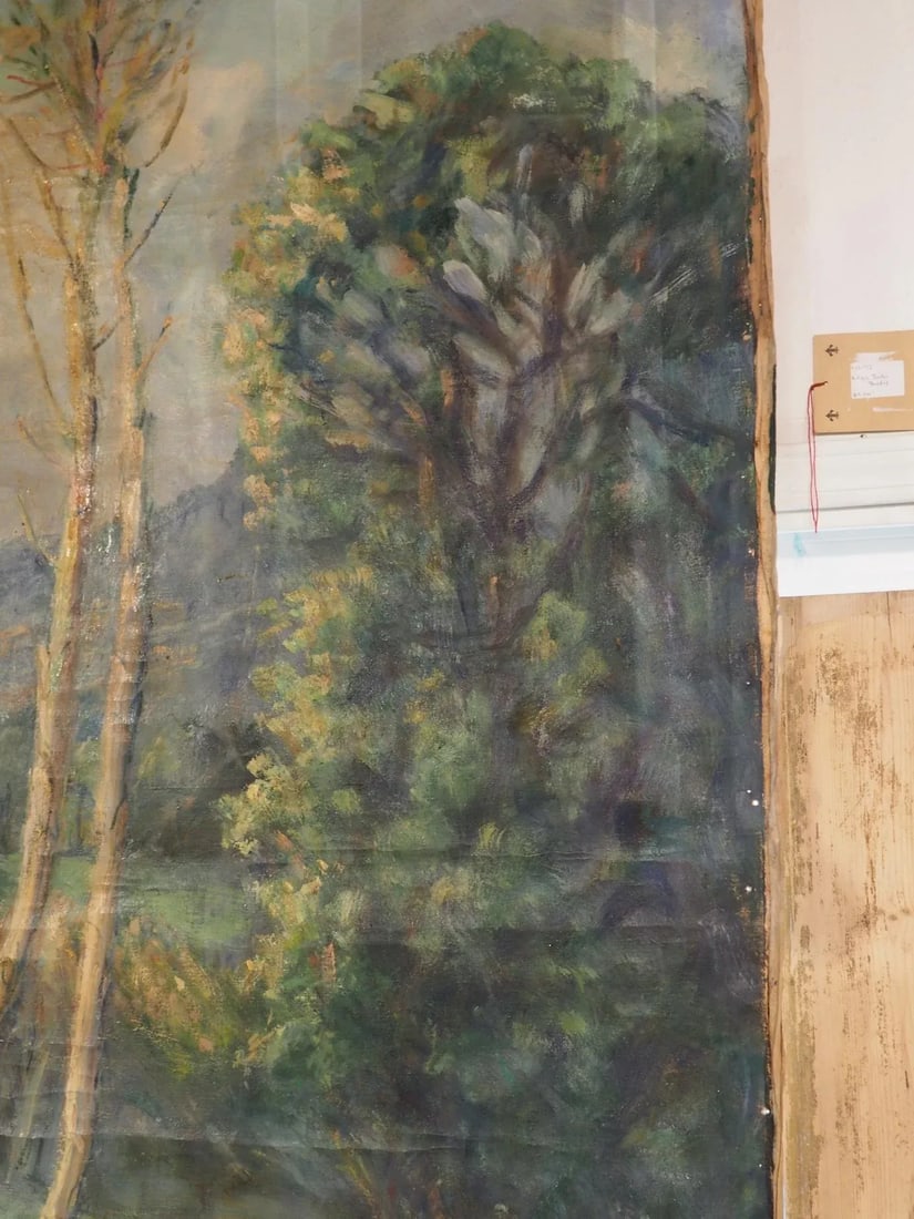 Large French Landscape Painting of a Hunter and Hillside Village, Signed and Dated 1962 - 9