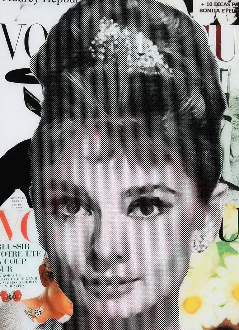 2022 "Art of Class" Colorful Pop Art Resin Collage Portrait of Audrey Hepburn by Jim Hudek - 3
