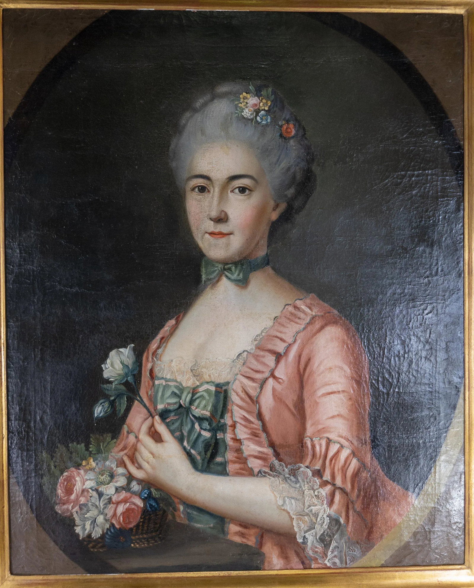 18th Century French Portrait Painting of a Pretty Lady in Pink - 3