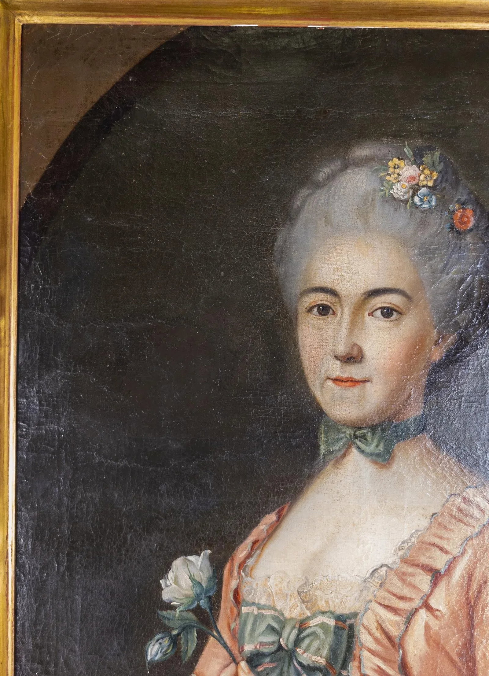 18th Century French Portrait Painting of a Pretty Lady in Pink - 4