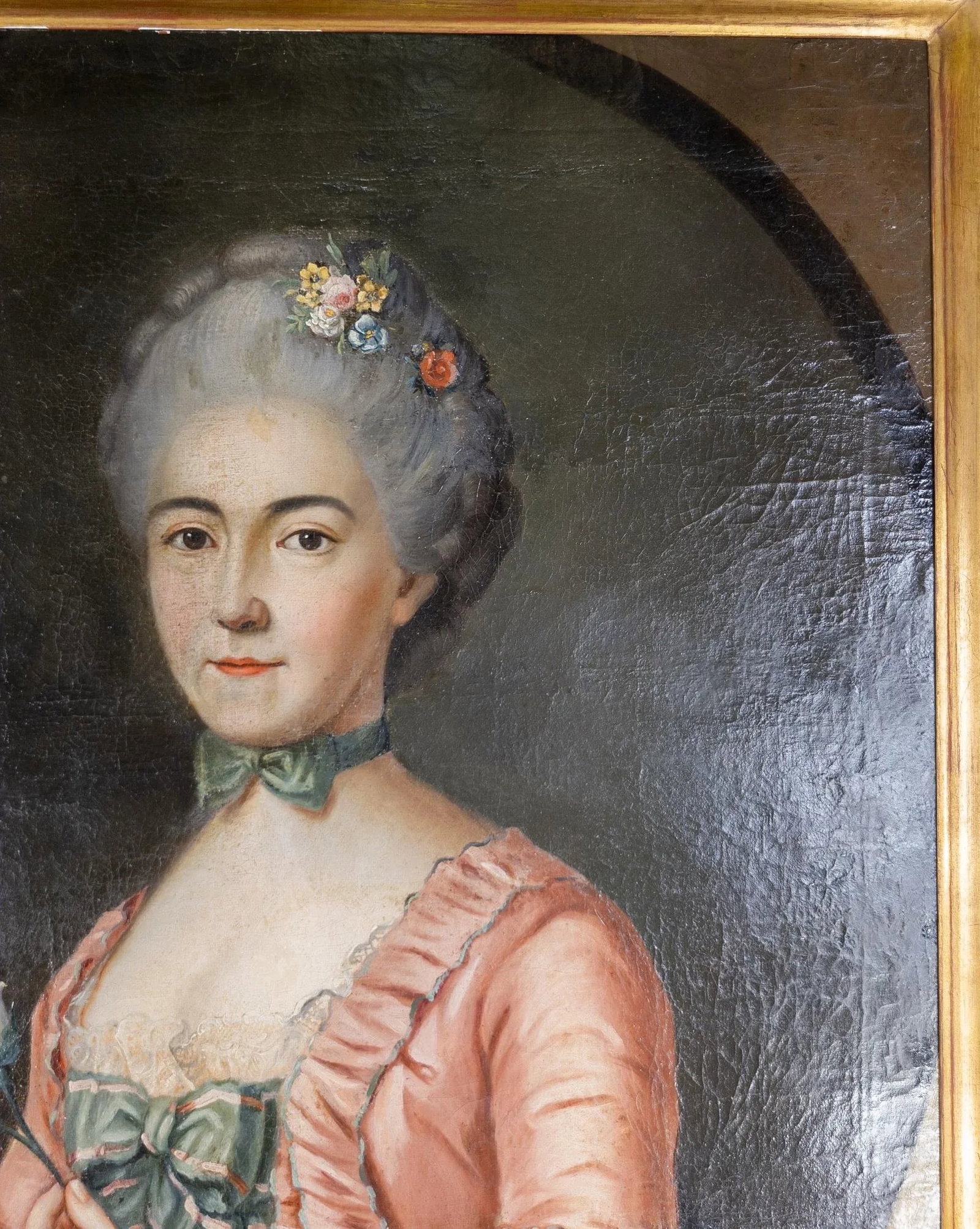18th Century French Portrait Painting of a Pretty Lady in Pink - 5