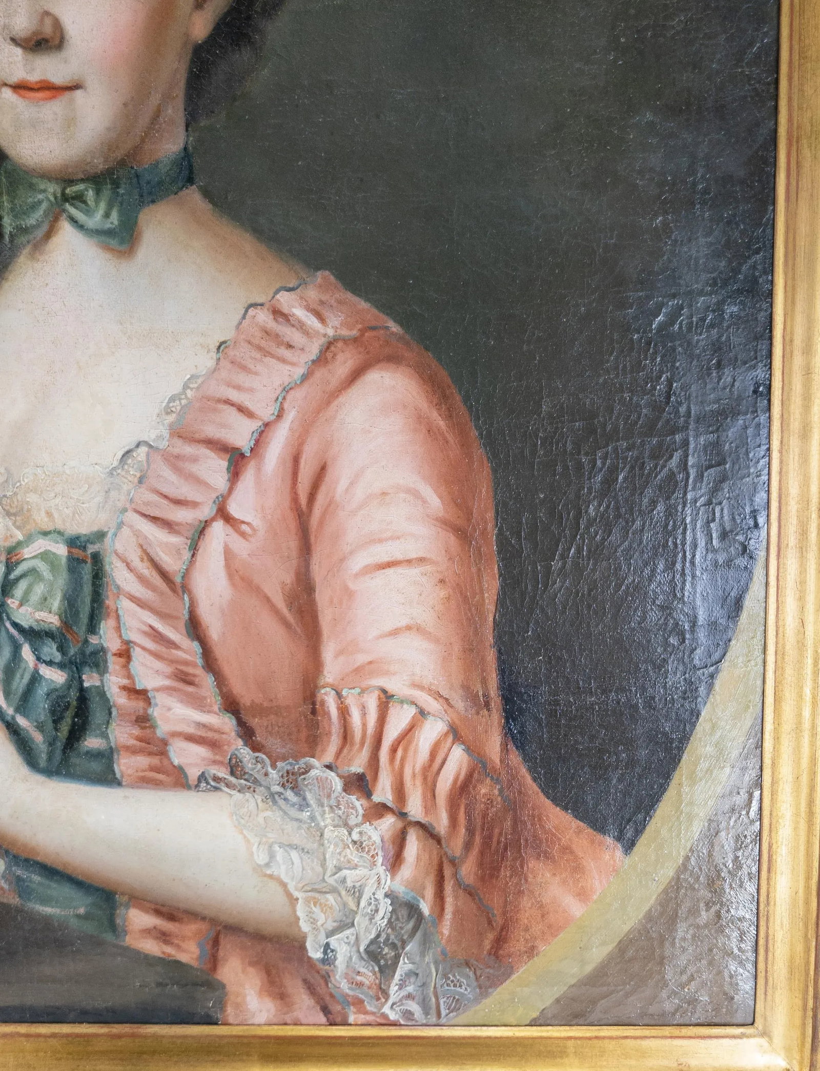 18th Century French Portrait Painting of a Pretty Lady in Pink - 6