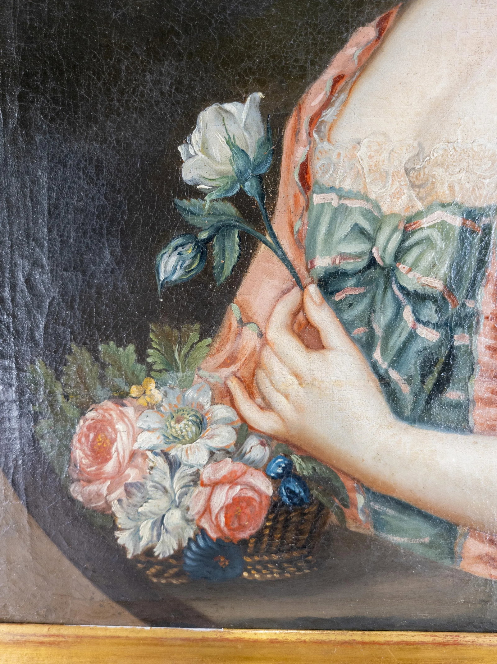 18th Century French Portrait Painting of a Pretty Lady in Pink - 8