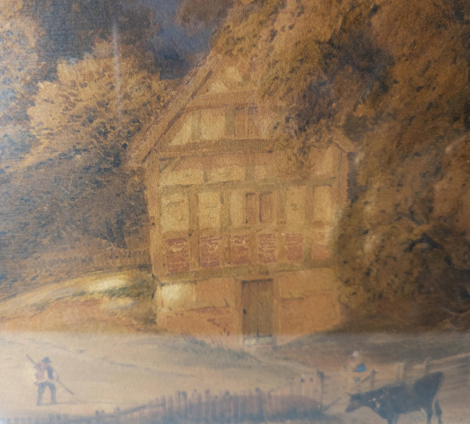 19th Century English Watercolor Landscape Painting With Cows - 10