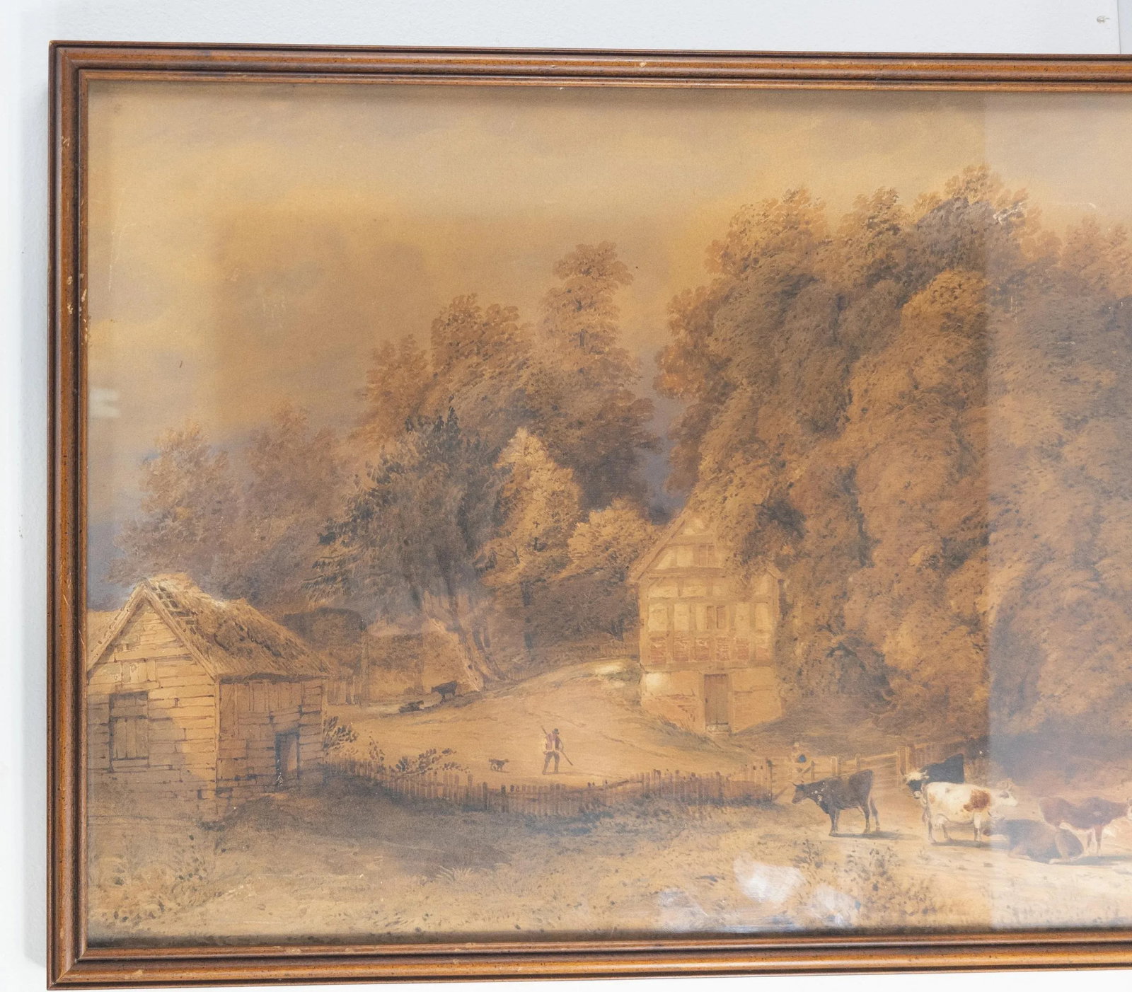 19th Century English Watercolor Landscape Painting With Cows - 2